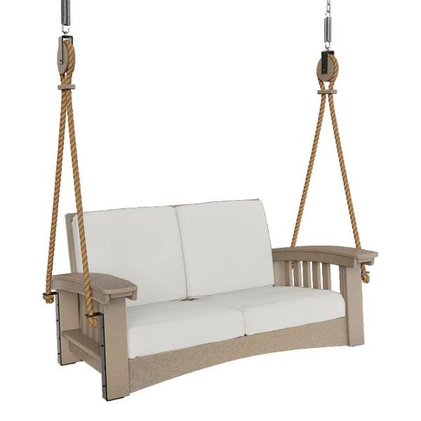 Premium Mission Lounge Rope Swing - Heavy Duty Indoor/Outdoor Hanging Chair for Backyard, Patio & Nursery - Perfect for Relaxation, Reading & Playtime