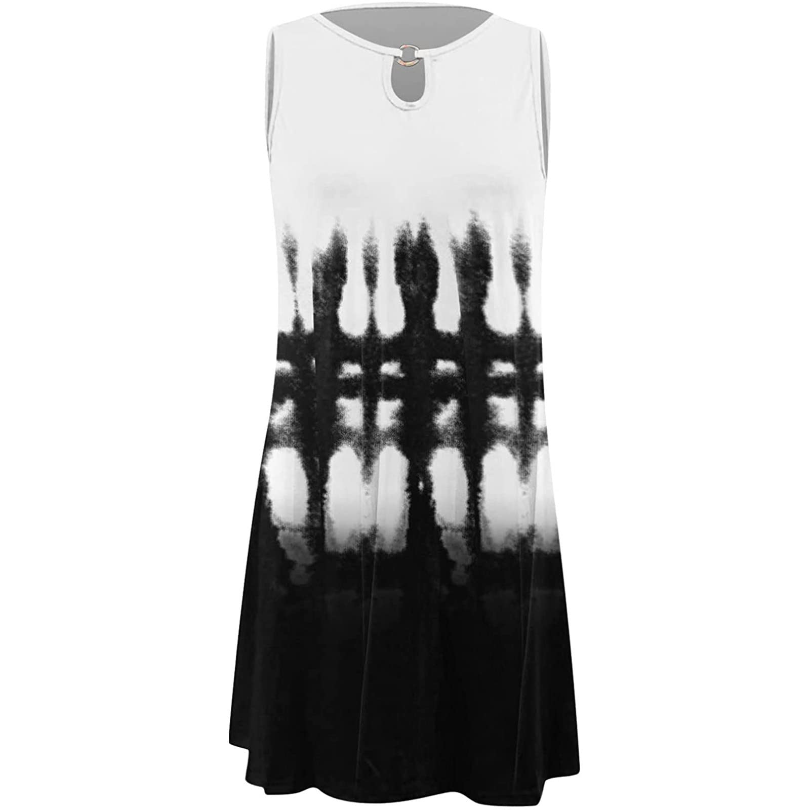 Women's Summer Dresses 2022 - Floral Printed Casual Sleeveless Tank Dress with Hollow Out Design (Sizes S-2XL) | Perfect for Beach Vacations, Outdoor Parties & Summer Getaways