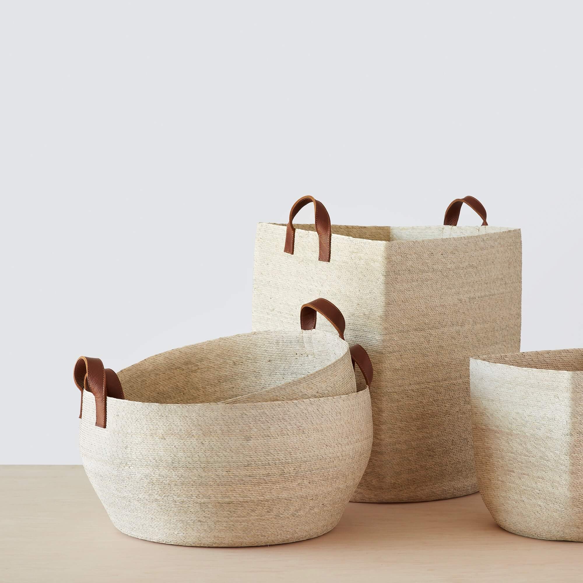 Stylish Mercado Floor Baskets - Woven Storage Baskets for Home Organization | Perfect for Living Room, Bedroom & Nursery Decor
