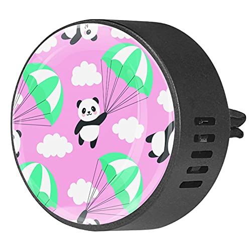 2 Pack Cartoon Panda Bear Air Freshener for Office, Home & Car - Colorful Parachute Cloud Design with Essential Oil Diffuser Locket Clip | Aromatherapy Gift for Kids, Teens & Adults