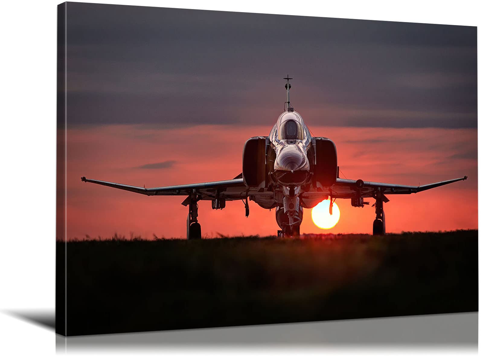 F-4 Phantom II Military Aircraft Wall Art - 28x40 Inch Fighter Jet Poster for Home & Office Decor - Perfect for Aviation Enthusiasts, Man Cave, Living Room & Bedroom