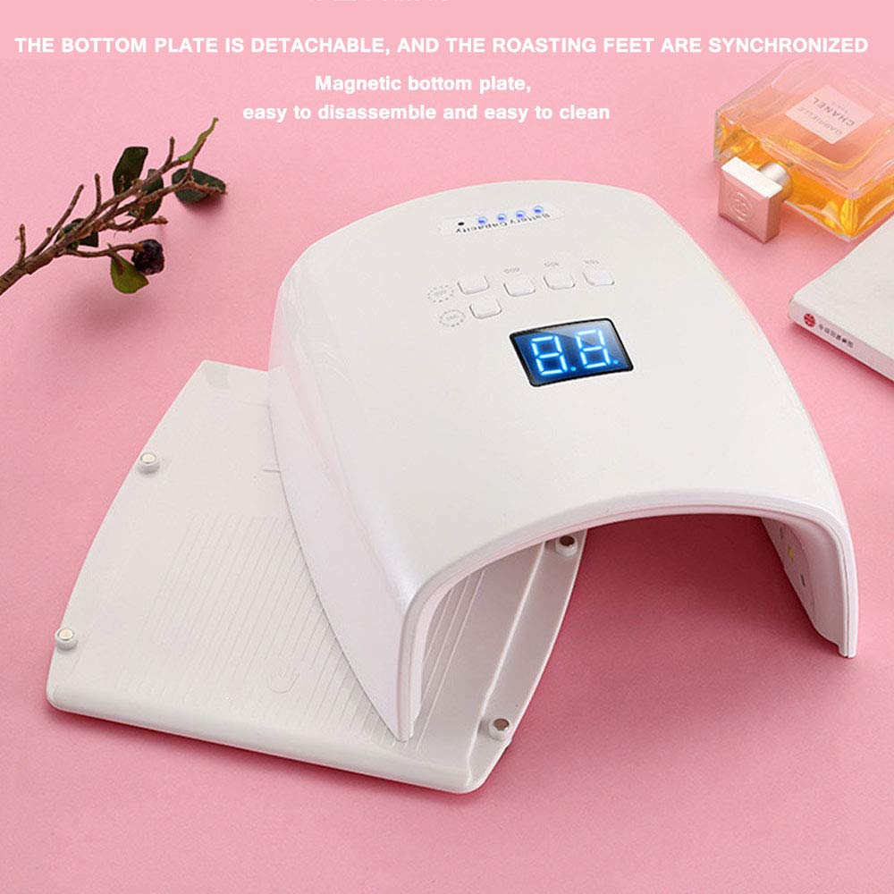 48W Rechargeable Cordless UV LED Nail Lamp with High Capacity Battery - Professional Manicure Nail Dryer & Curing Light for All Gel Polish & Nail Art Tools (Champagne) | Perfect for Home Salon, DIY Nail Care & Professional Nail Technicians