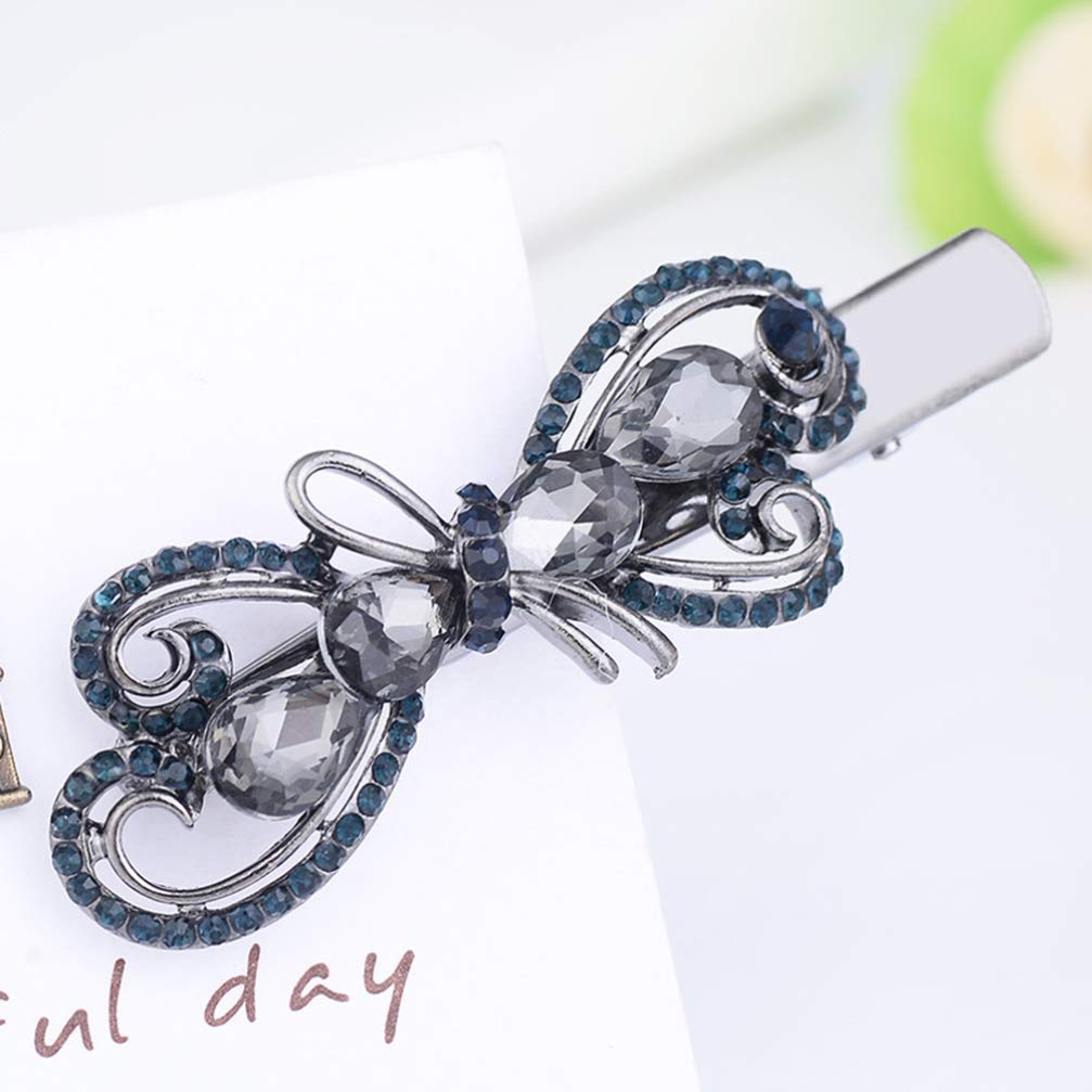 Beaupretty 4-Pack Rhinestone Bow Hair Clips for Girls - Party & Wedding Accessories