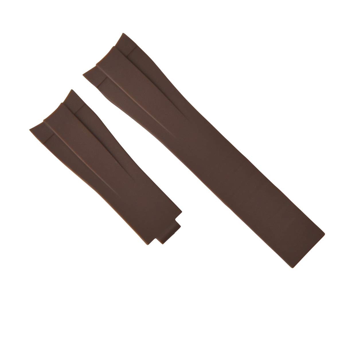 21mm Brown Silicone Watch Band for Rolex Yachtmaster 116655 - Durable & Comfortable for Water Sports