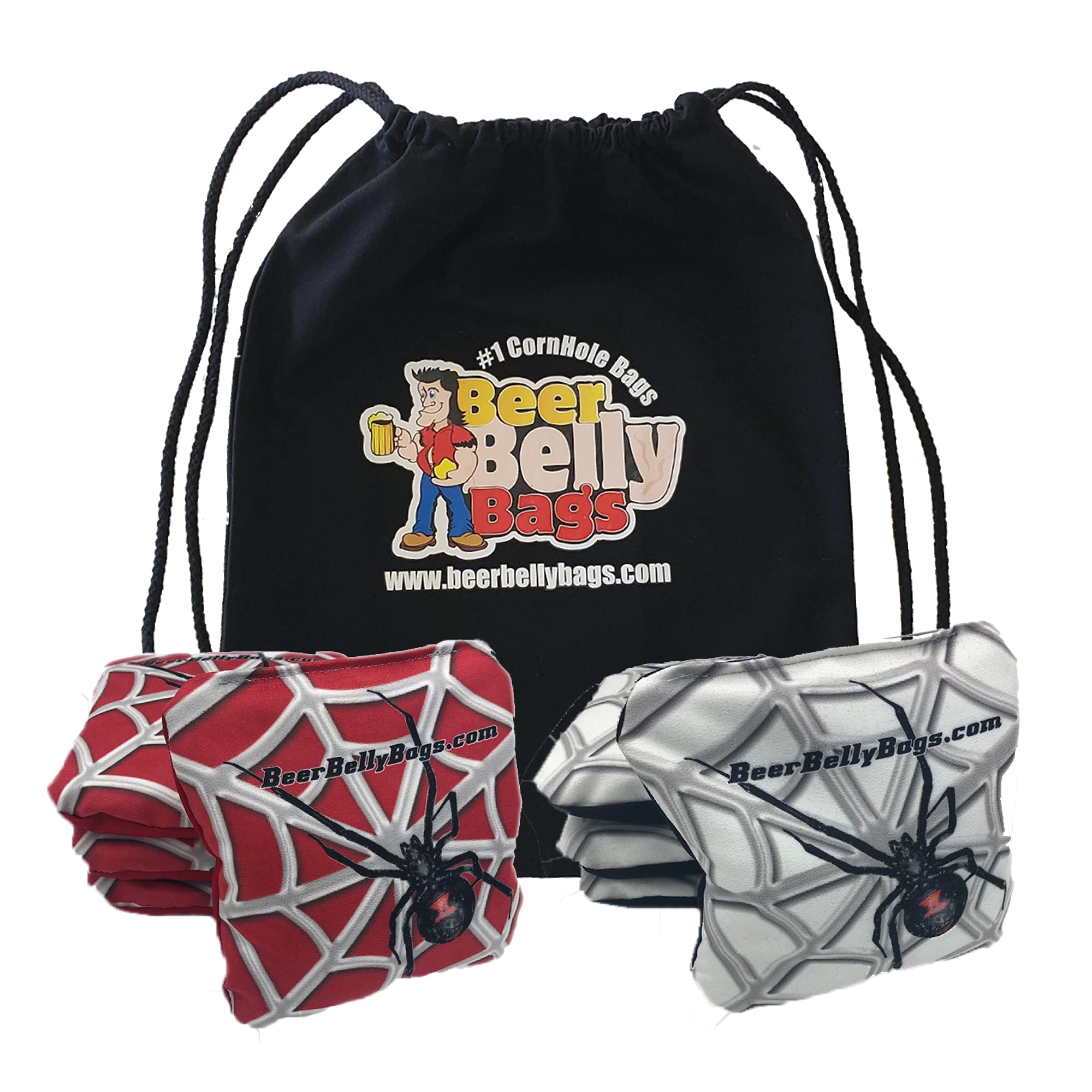 Pro Style Performance Cornhole Bags - Tournament Regulation 16oz Resin Fill (Set of 8 with Carrying Tote) - Made in USA - Perfect for Backyard Games, Tailgating & Competitive Play