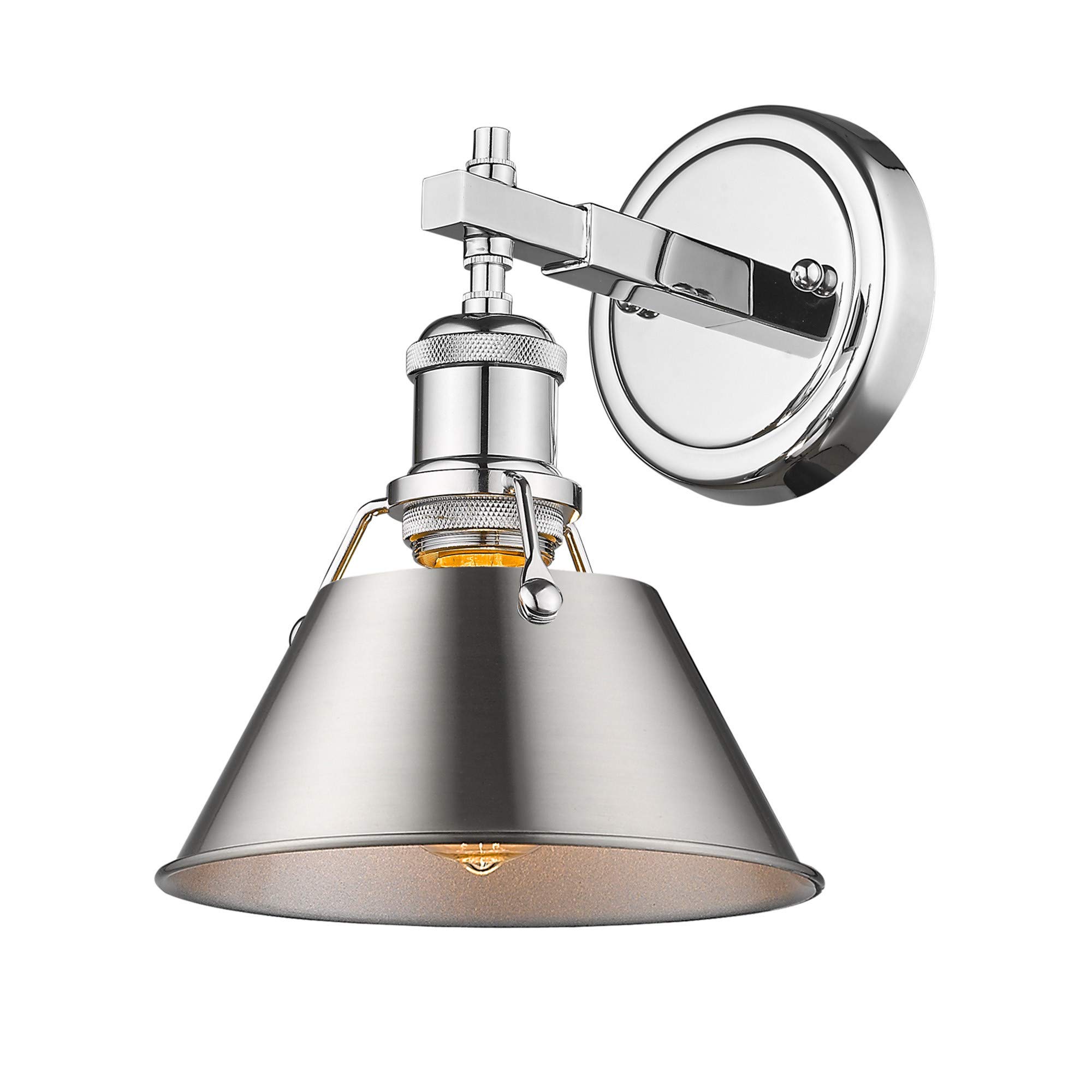 Golden Lighting 3306-BA1 BLK-PW Orwell Bath Vanity Light Fixture - Matte Black with Pewter Shade - Modern Bathroom Vanity Lighting for Mirrors - Perfect for Bathroom Renovation & Home Decor