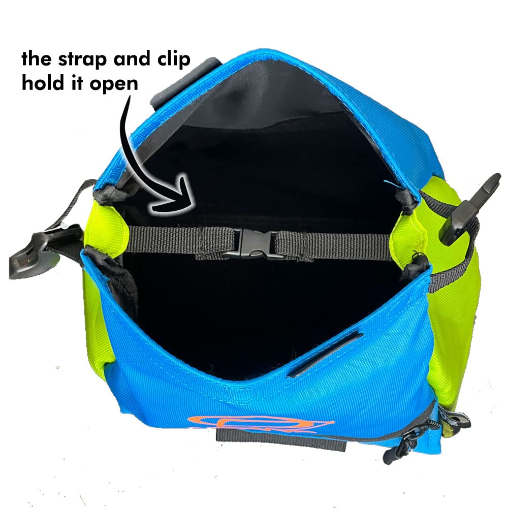 Premium Large Bouldering Chalk Bucket with Open Lock Technology & Magnetic Closure - Expandable Pockets, Includes Bamboo Chalk Brush - Perfect for Rock Climbing, Gym Training, Bouldering & Gymnastics Practice