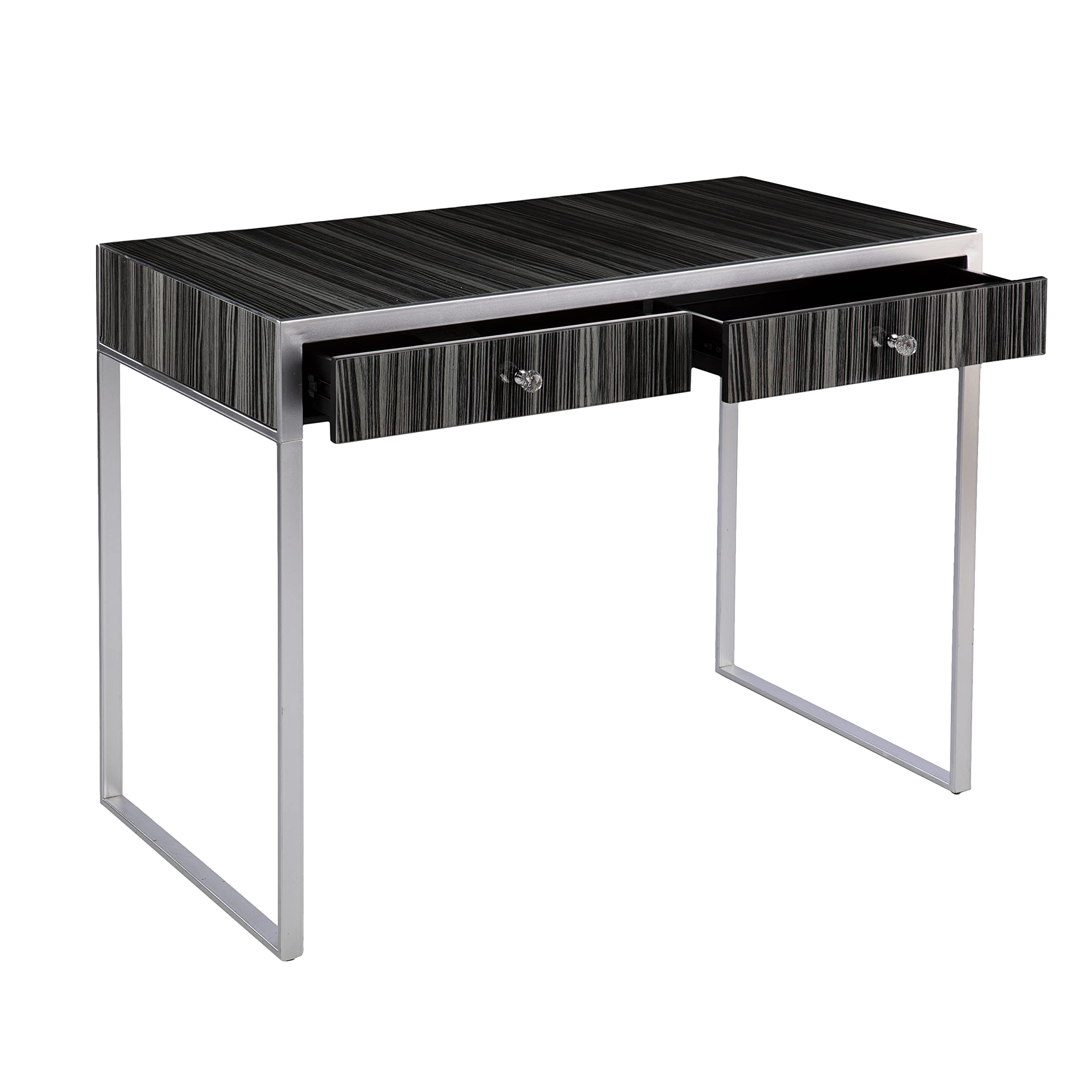 SEI Furniture Harpsden Writing Desk - Silver Finish Modern Home Office Desk for Study, Work & Small Spaces | Perfect for Remote Work, Online Classes & Crafting