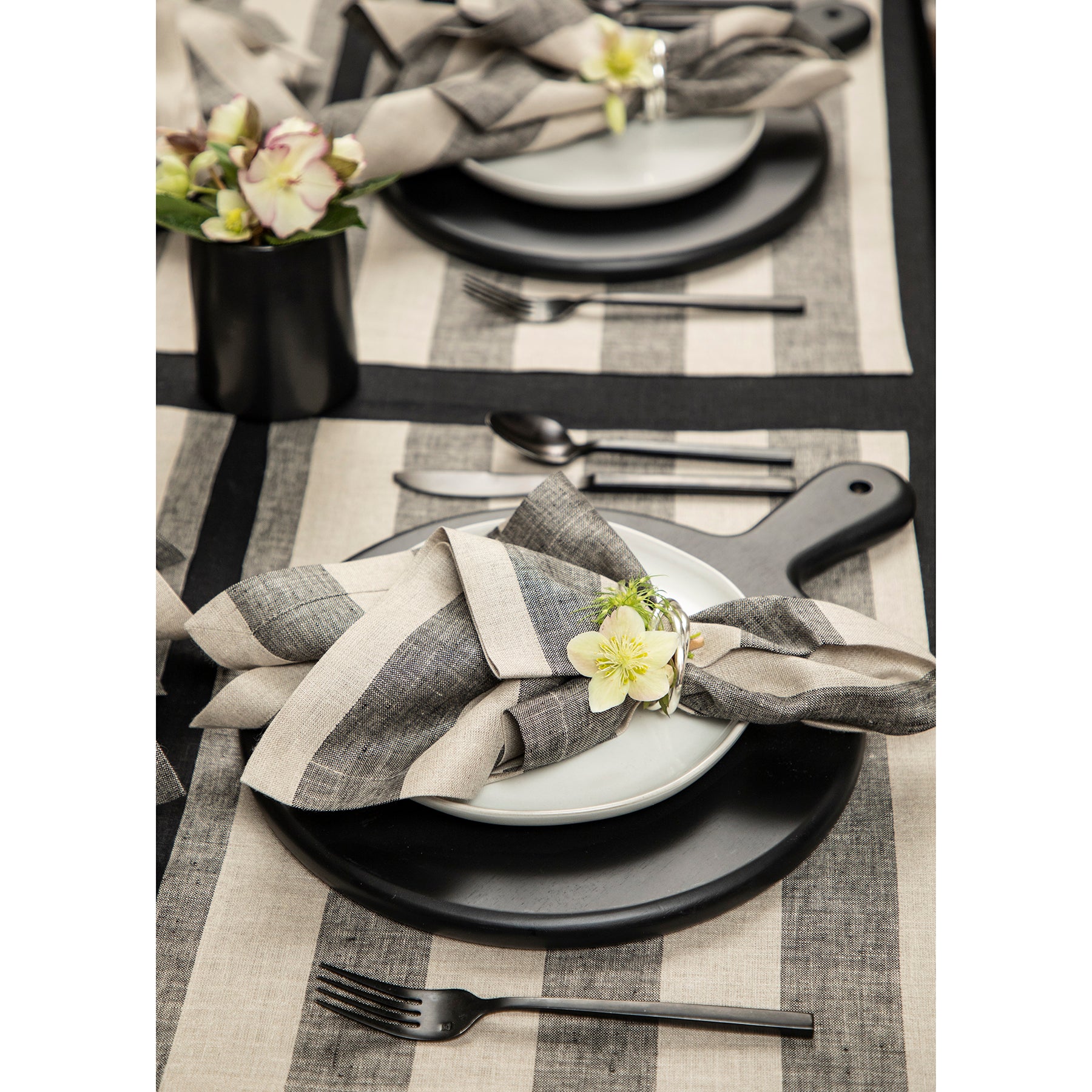 Stylish Cabana Stripe Placemats Set of 4 - Waterproof & Durable Table Mats for Dining, Kitchen, and Outdoor Entertaining
