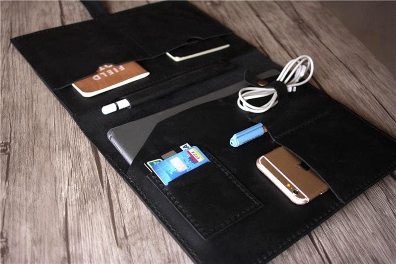 Custom Leather iPad Air Case with Apple Pencil Holder - Premium Protective Cover for Work, Travel & School