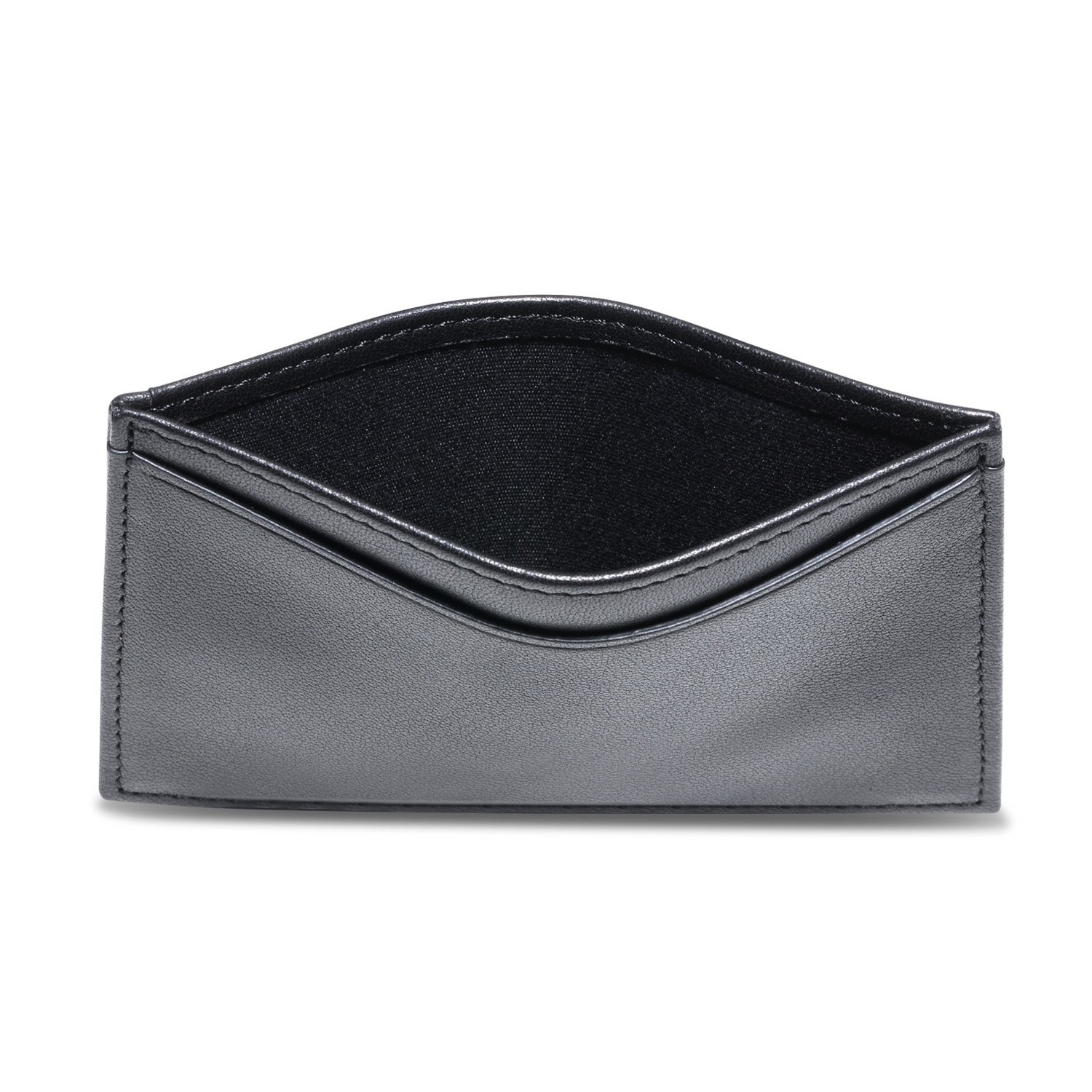 Slim Leather Card Holder for Men & Women - RFID Blocking Thin ID Credit Card Wallet (Black) | Perfect for Travel, Business & Everyday Use