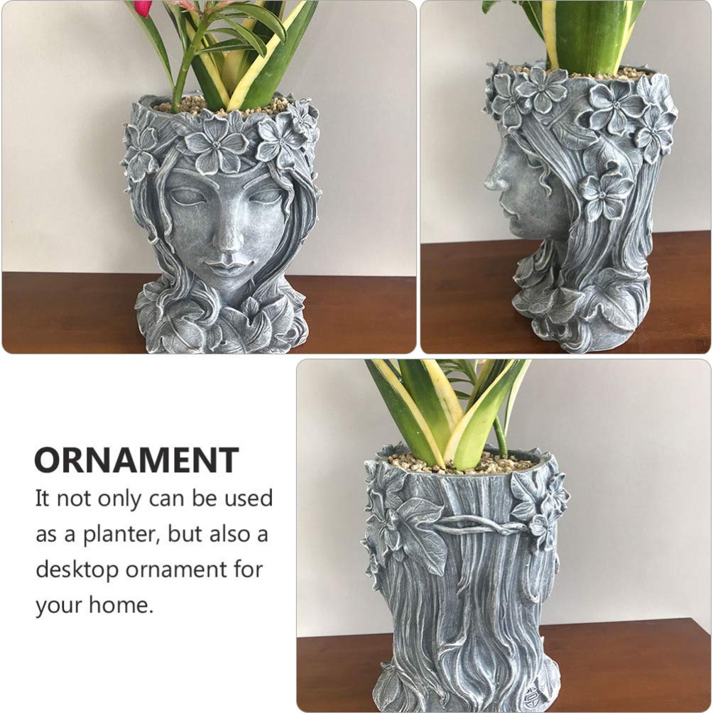 YARNOW Resin Face Planters Pots - Unique Head Planter for Succulents, Cactus & Flower Arrangements | Perfect for Home Decor, Office Desk & Garden Decorations