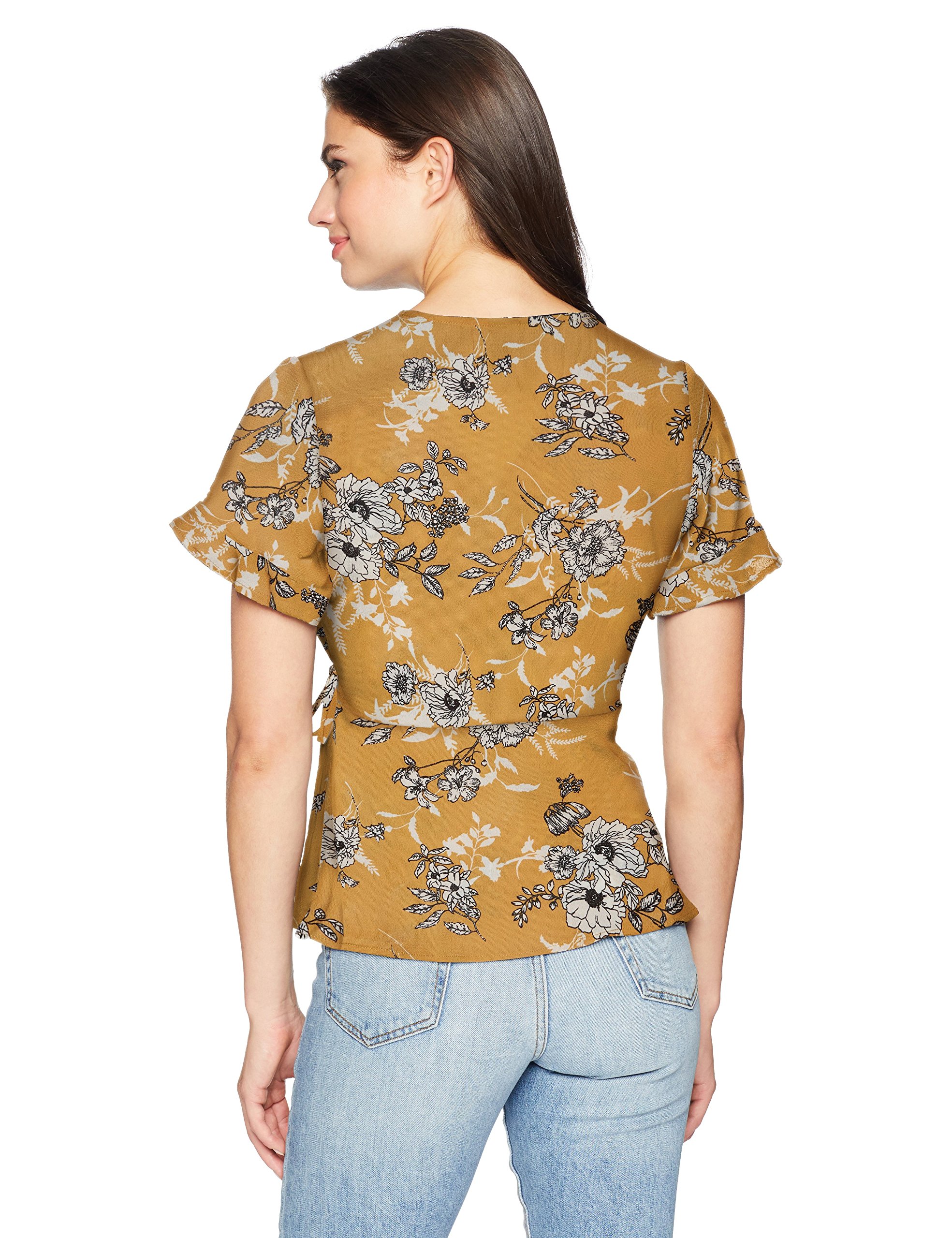 Bobeau Women's Surplus Tie-Front Top | Casual Long Sleeve Blouse for Layering | Perfect for Work, Date Night & Fall Outfits