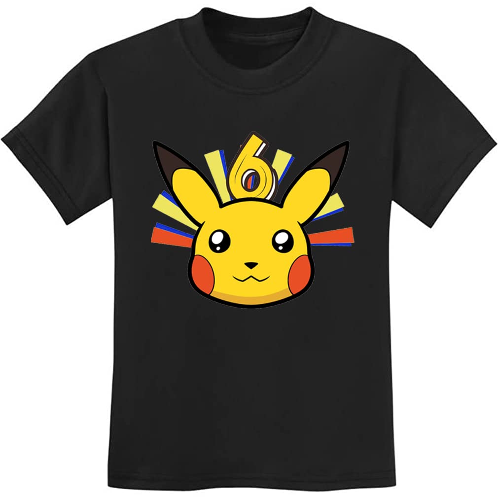 Cartoon Anime Graphic Printed T-Shirt for Boys - Fun Kids Novelty Tee for 6th Birthday & Everyday Wear - Perfect for School, Parties & Playtime