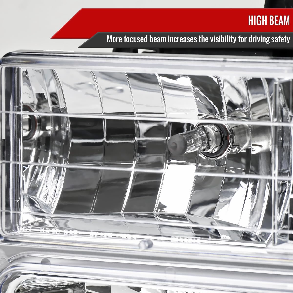 94-99 GMC C10 C/K Sierra Yukon Replacement Clear Headlights & Bumper Corner Lamps Pair - Perfect for Night Driving & Off-Road Adventures