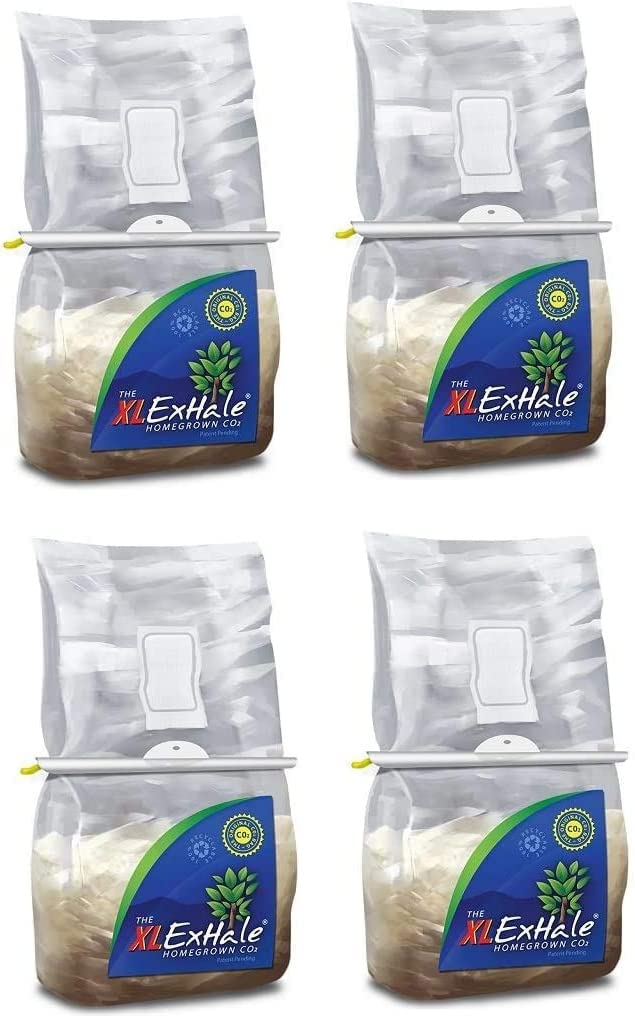 Exhale Homegrown CO2 365 - Self-Activated CO2 Bags for Indoor Plants (4 Pack, 4lbs) - Perfect for Grow Tents, Hydroponics & Greenhouses - Enhances Plant Growth in Indoor Gardens & Grow Rooms