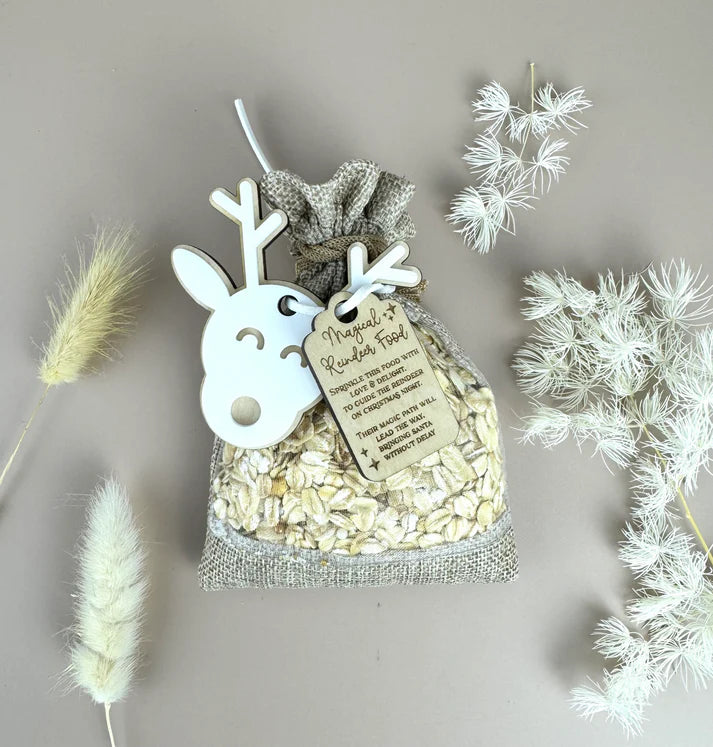 Christmas Eve Magic Reindeer Food Pouch - Glittery Holiday Treat for Santa's Reindeer - Perfect for Christmas Eve Family Traditions & Holiday Magic