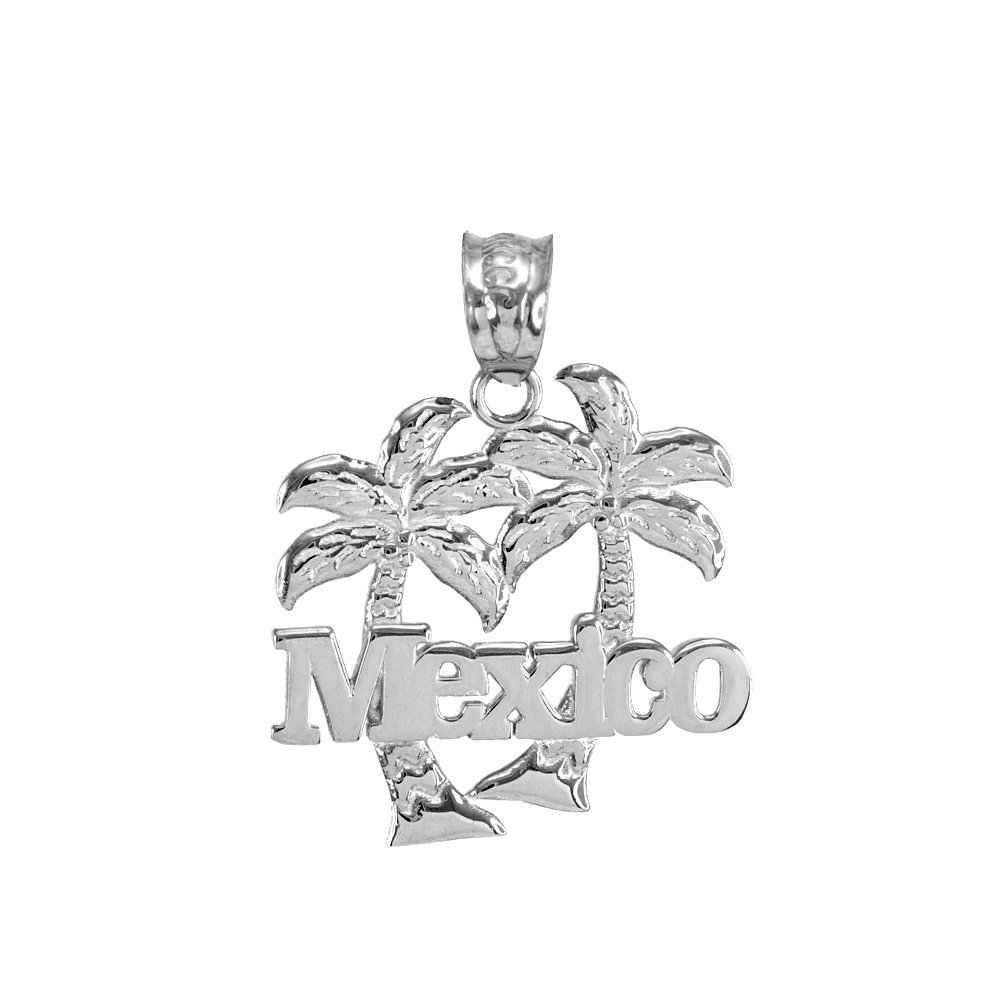 Claddagh Gold Polished 925 Sterling Silver Mexico Palm Tree Pendant Necklace - 18 Inch Irish Jewelry for Women, Perfect for St. Patrick's Day & Beach Vacations