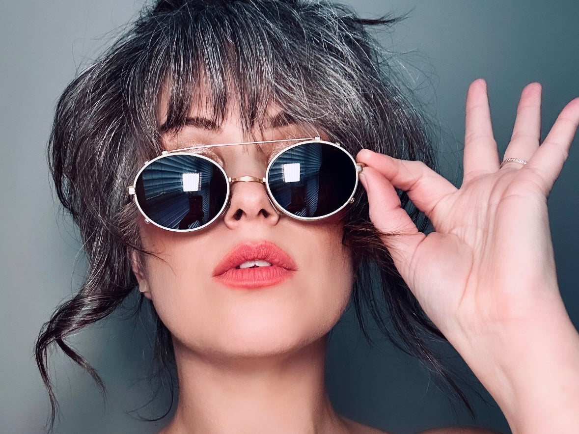 Authentic 90s Vintage DKNY Sunglasses - Gold Wire Frame Oval Snap-On Shades for Women & Men | Retro 90s Fashion Accessories for Parties, Concerts & Beach Outfits