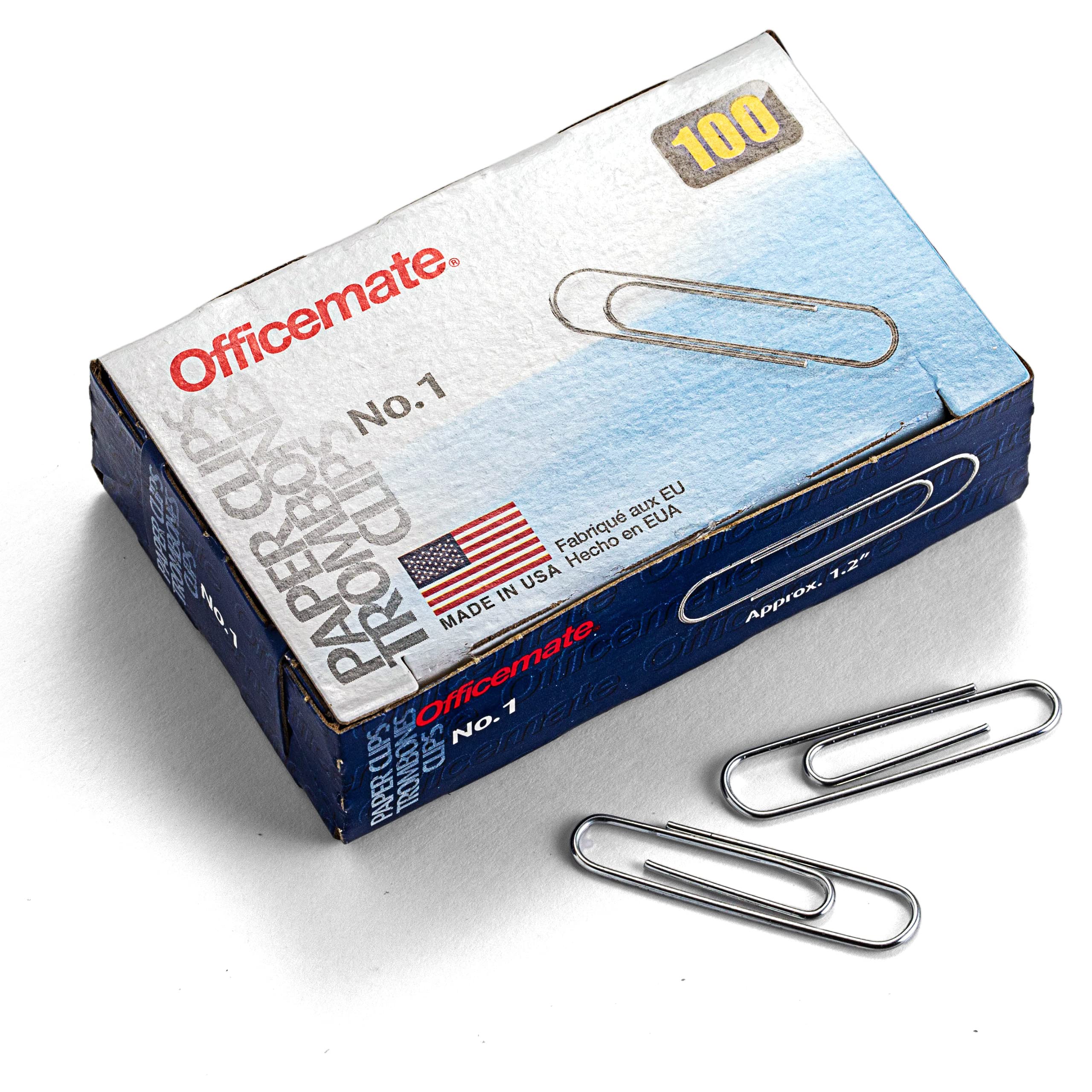 OIC Paper Clips - 100 Pack Small Silver Paper Clips for Office, School & Home Use - Perfect for Organizing Documents, Notes & Files