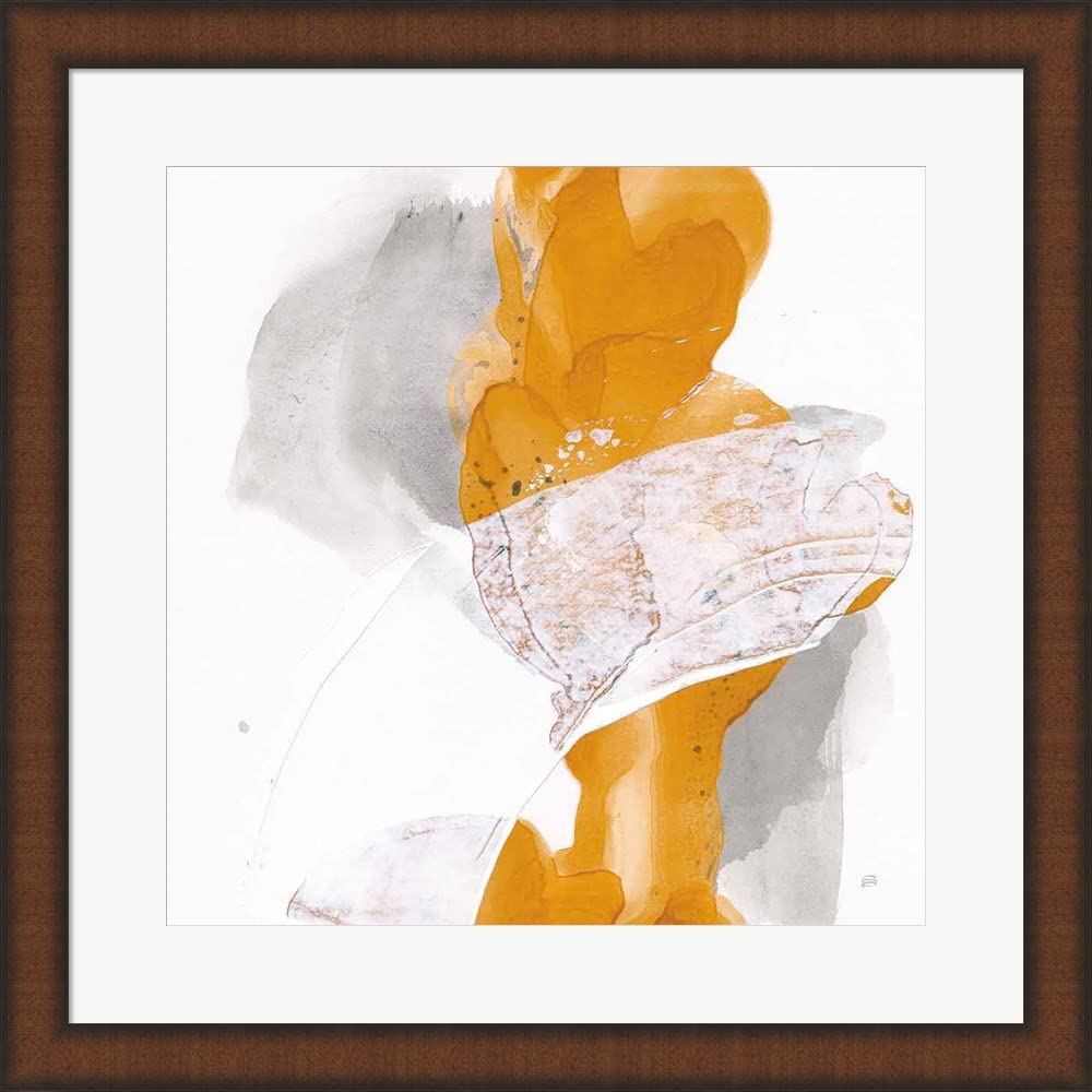 Chris Paschke Amber Wash III Framed Art Print - 20x20 Inches Brown Teak Wood Wall Picture | Modern Home Decor, Office Wall Art, Living Room Decor
