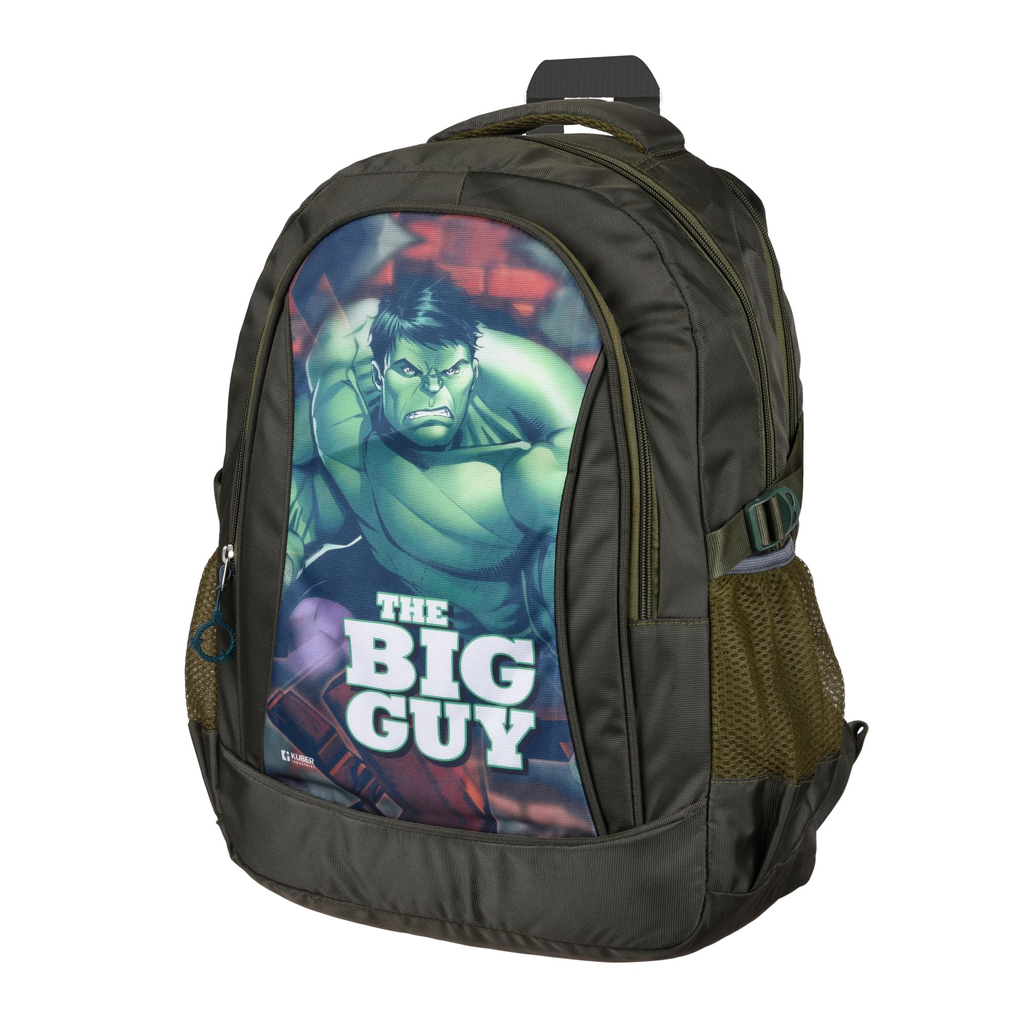 Kuber Industries Marvel Hulk Backpack for Kids - 3 Compartment School Bookbag for Boys & Girls | Durable Student Backpack for Elementary, Middle School & College | Perfect for Daily Use, Travel & Outdoor Activities