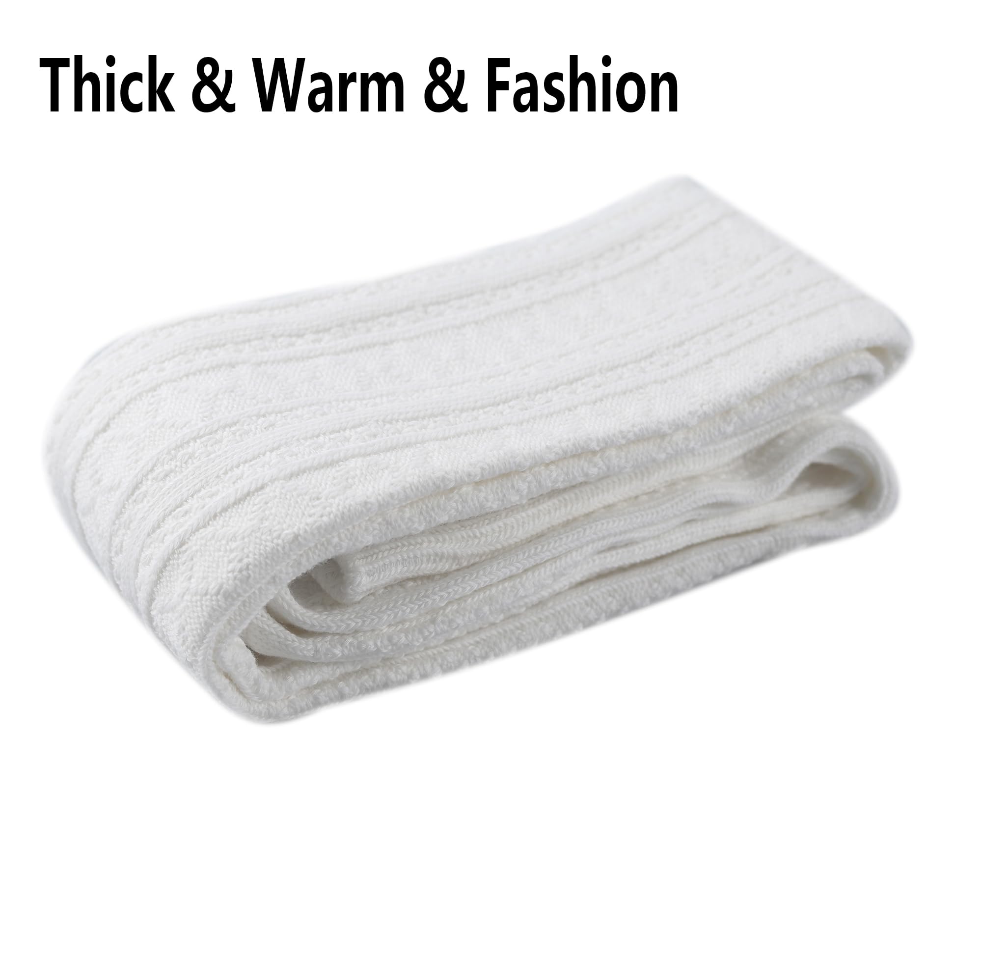 Bestjybt Women's Thigh High Socks - Cotton Cable Knit Over The Knee Boot Stockings, Long Warm Leg Warmers for Winter, Fall Fashion & Boot Pairing
