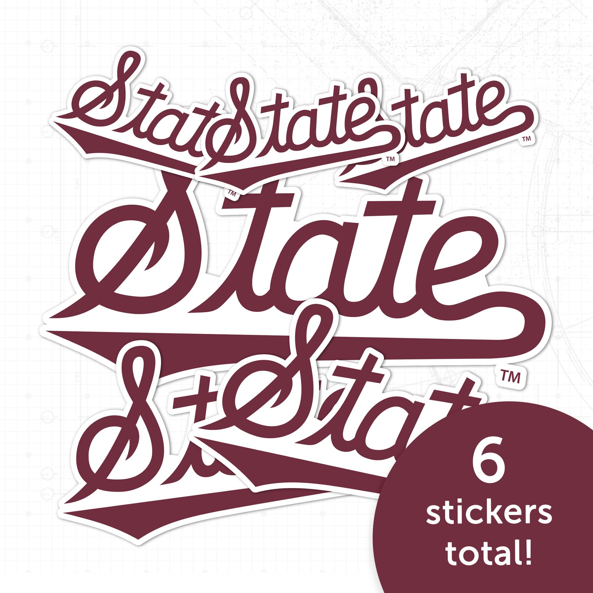 Mississippi State University Bulldogs MSU Desert Cactus Vinyl Decals - Waterproof Stickers for Laptop, Water Bottle, Car, Scrapbook (Pack of 3-5) - Perfect for College Fans, School Spirit & DIY Crafts