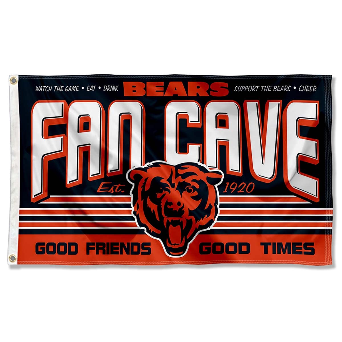 Chicago Bears Fan Man Cave Banner Flag - Officially Licensed NFL Team Decor for Game Day, Tailgating & Sports Room - Perfect for Bears Fans & Football Enthusiasts