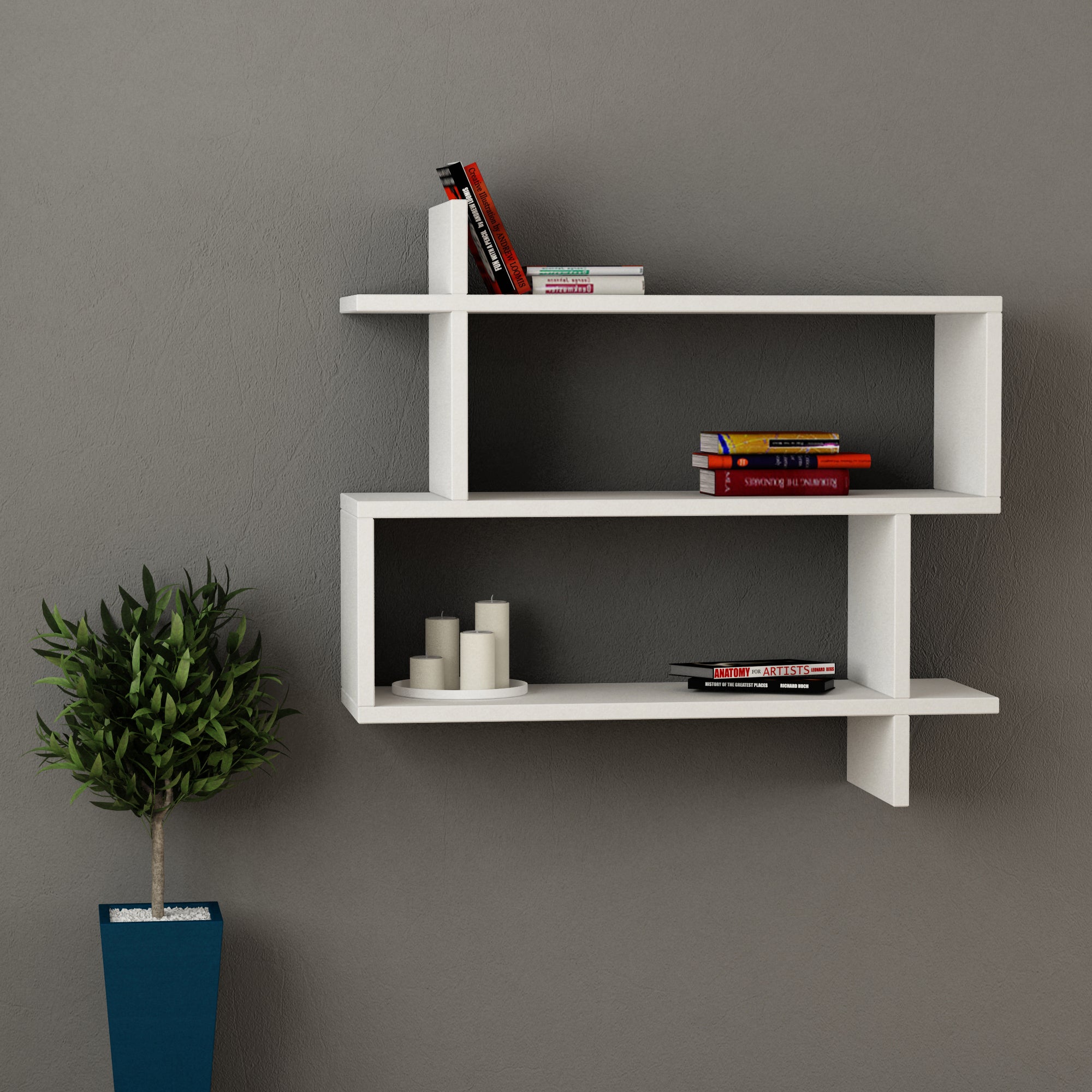 Carbeck Wall Shelf - Floating Shelves for Living Room, Bedroom, Kitchen | Modern Wooden Wall Storage & Display Shelves for Home Decor, Books, Plants & Photos | Easy to Install & Space-Saving Solution