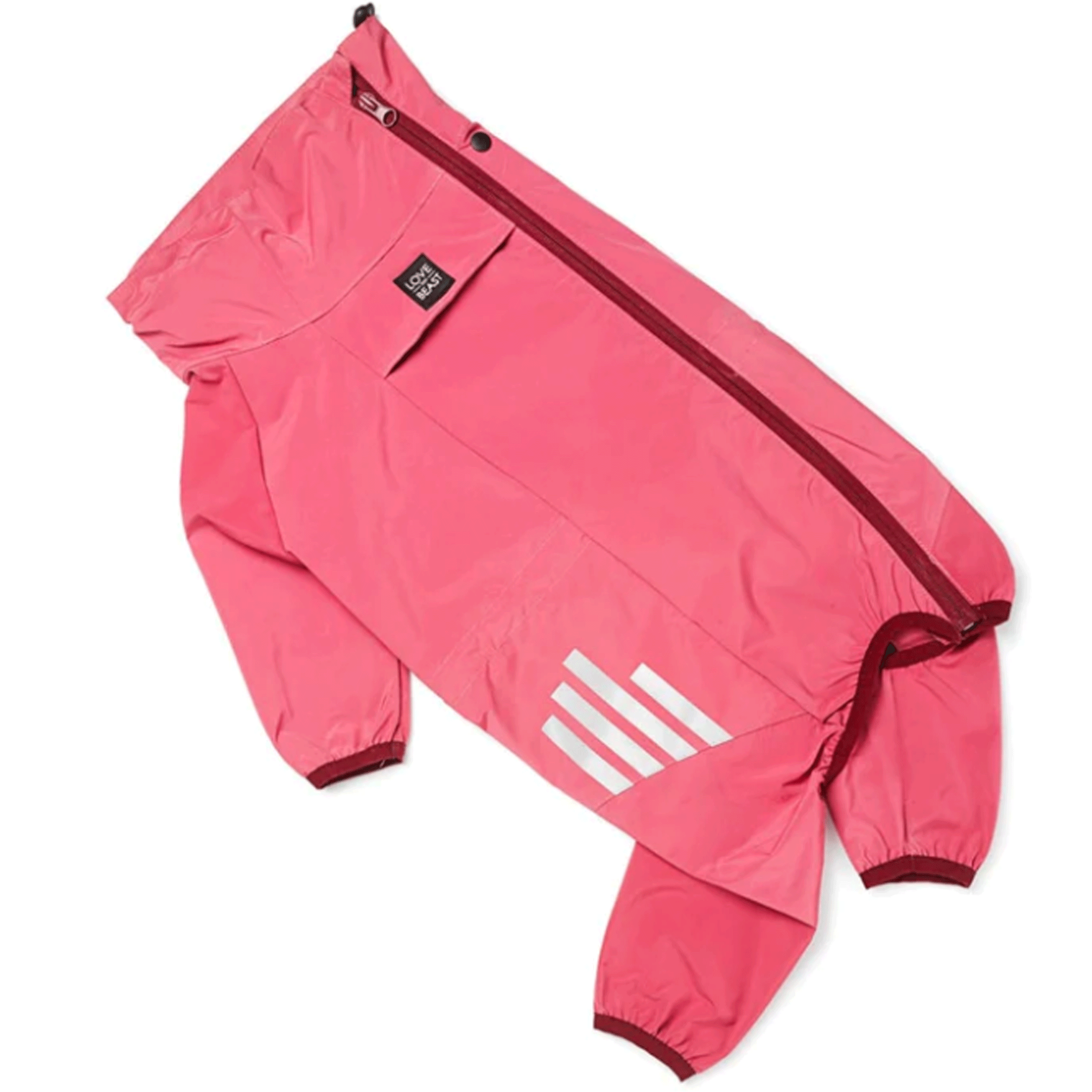 Love Thy Beast Coral Waterproof Dog Rainsuit - Lightweight Raincoat for Small & Medium Dogs - Perfect for Walking in Rainy Weather & Outdoor Adventures
