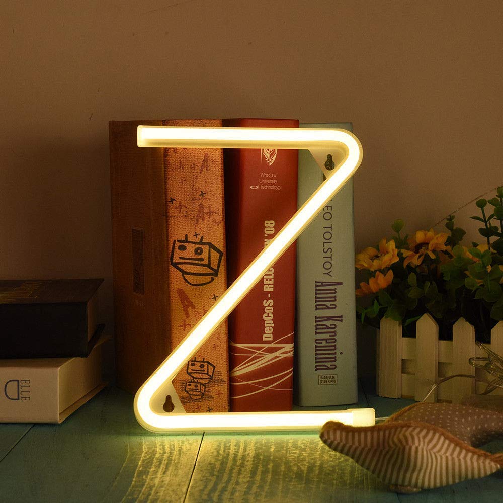 LED Warm White Neon Night Lights - Battery/USB Powered Letter Neon Signs for Kids Room, Home Decor, Bar, Club, Party | Perfect for Birthday, Anniversary, Wedding & Festival Decorations