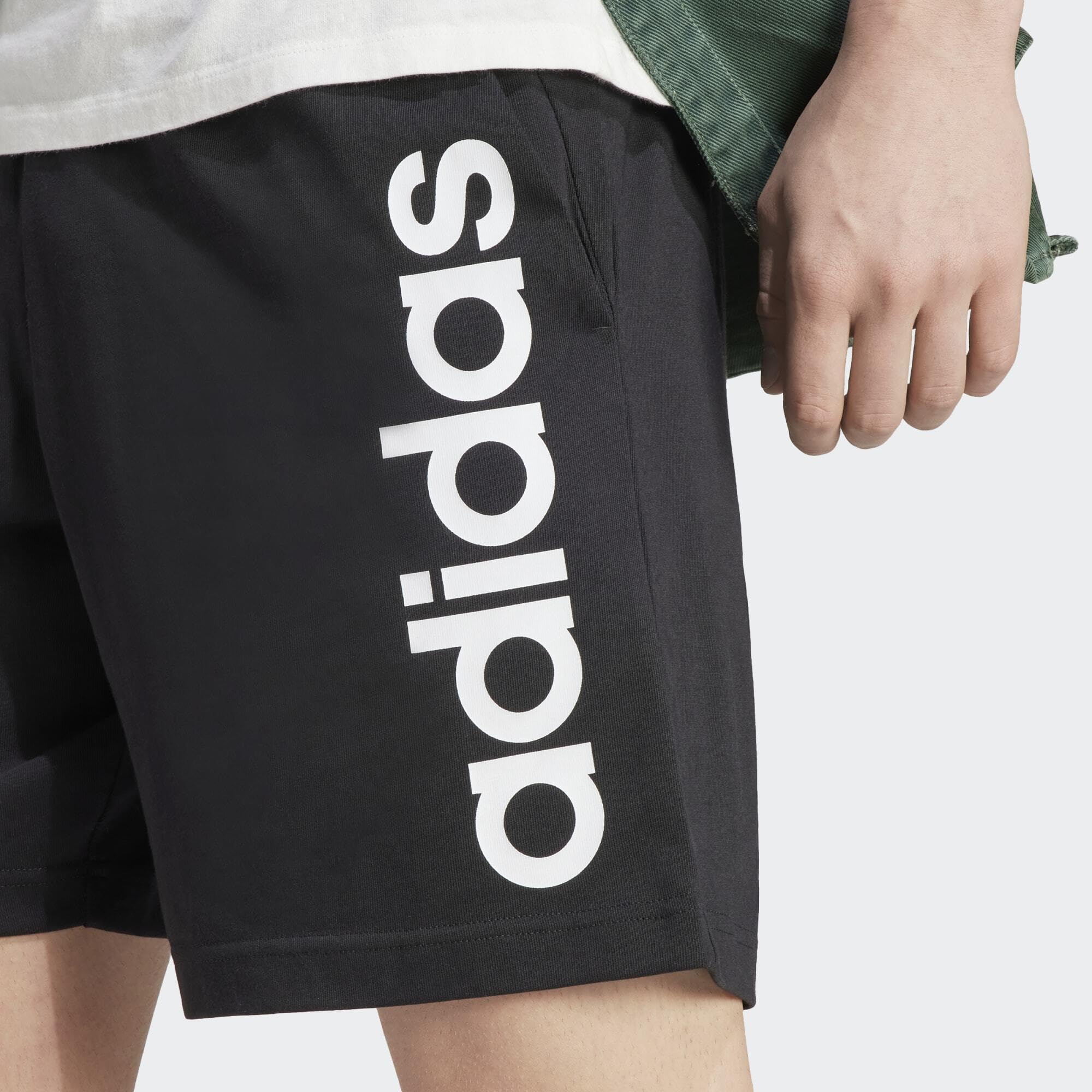 Adidas Men's Aeroready Essentials Linear Logo Shorts - Moisture-Wicking, Breathable & Comfortable for Running, Gym & Casual Wear