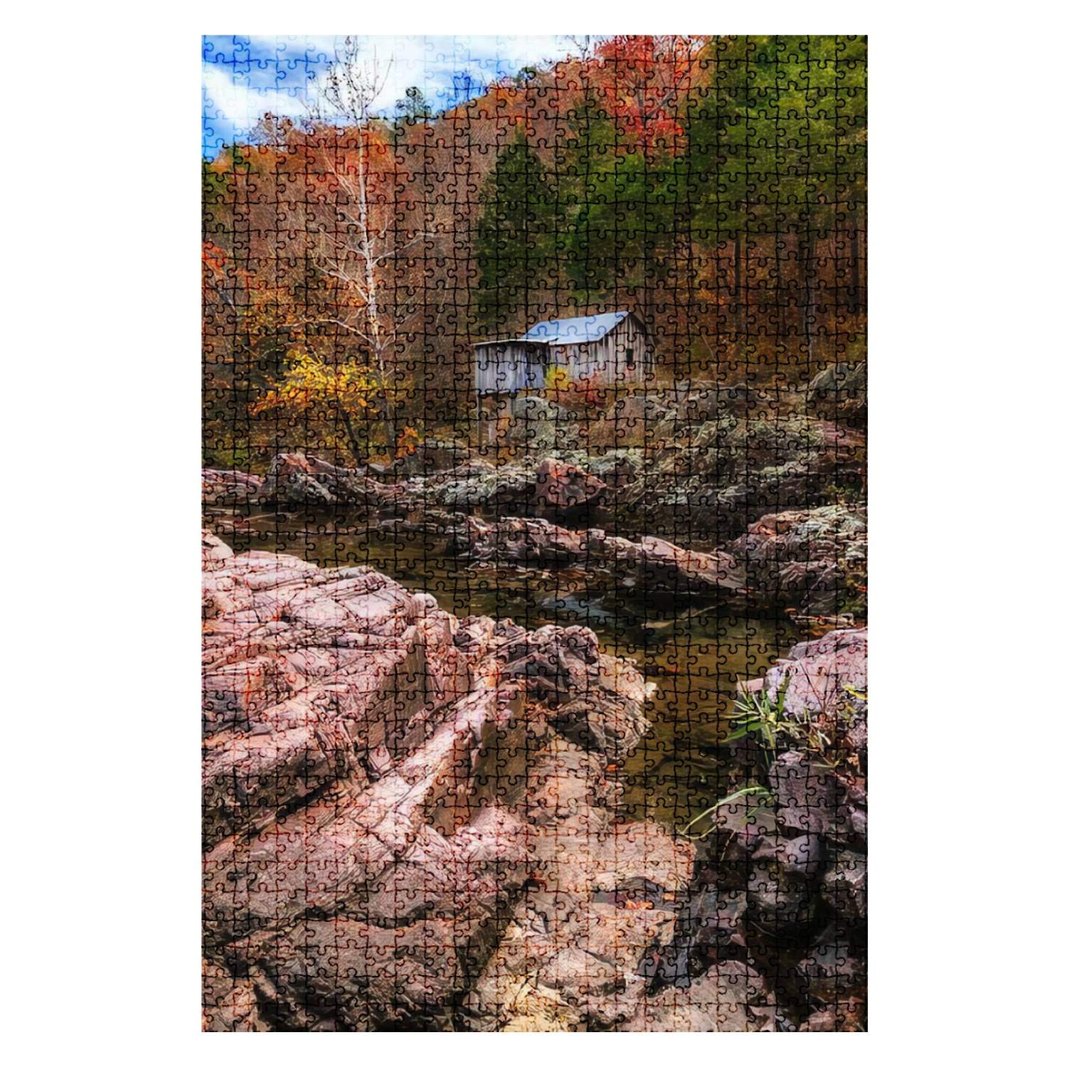 1000-Piece Wooden Jigsaw Puzzle - Klepzig Mill Autumn Forest Landscape | Challenging Adult & Kids Puzzle Game | DIY Educational Toy & Home Decor Gift (Perfect for Family Game Nights & Stress Relief)