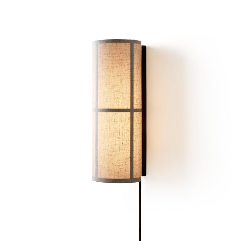 Modern Cylinder Fabric Plug-in Wall Lamp - Soft Lighting for Bedroom, Living Room & Hallway - Easy Installation & Energy Efficient