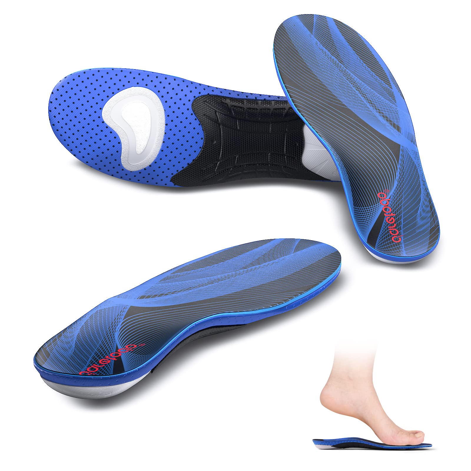 Daretodo Orthotic Insoles for Men & Women - Arch Support Shoe Inserts for Running, Walking, Hiking & Standing All Day - Shock Absorbing Insoles for Foot Pain Relief & Comfort in Athletic Shoes - Perfect for Sports, Work & Daily Activities