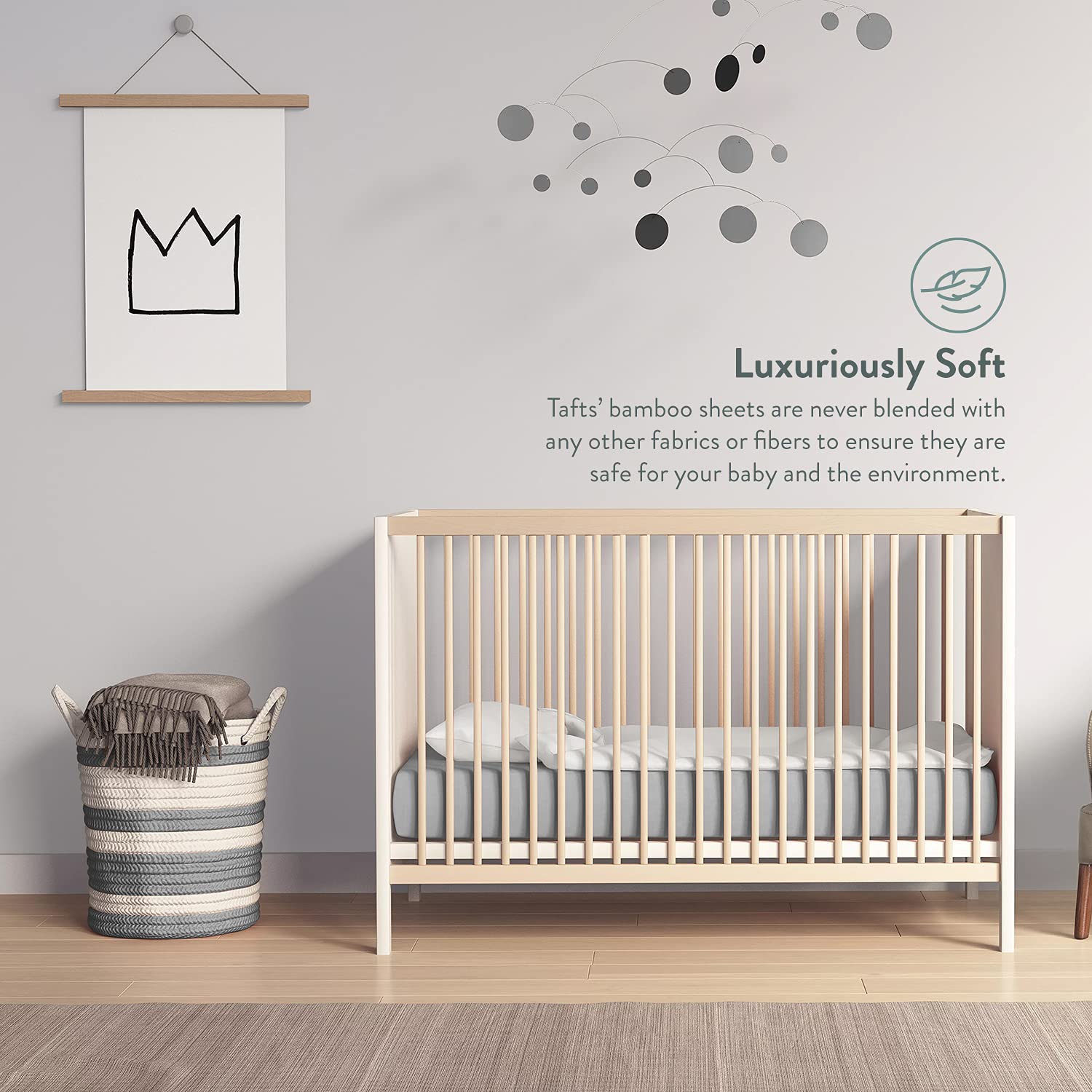 TAFTS Organic Bamboo Viscose Fitted Crib Sheet - 2 Pack (28