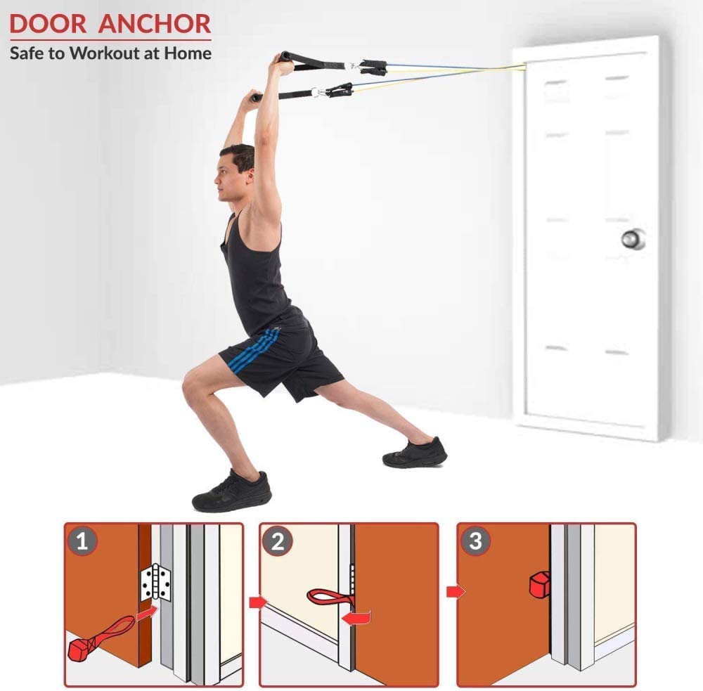 Premium Exercise Resistance Bands Set - Highly Elastic Workout Bands with Handles for Strength Training, Home Fitness, Yoga & Stretching | Ideal for Home Gym, Physical Therapy & Full Body Workouts