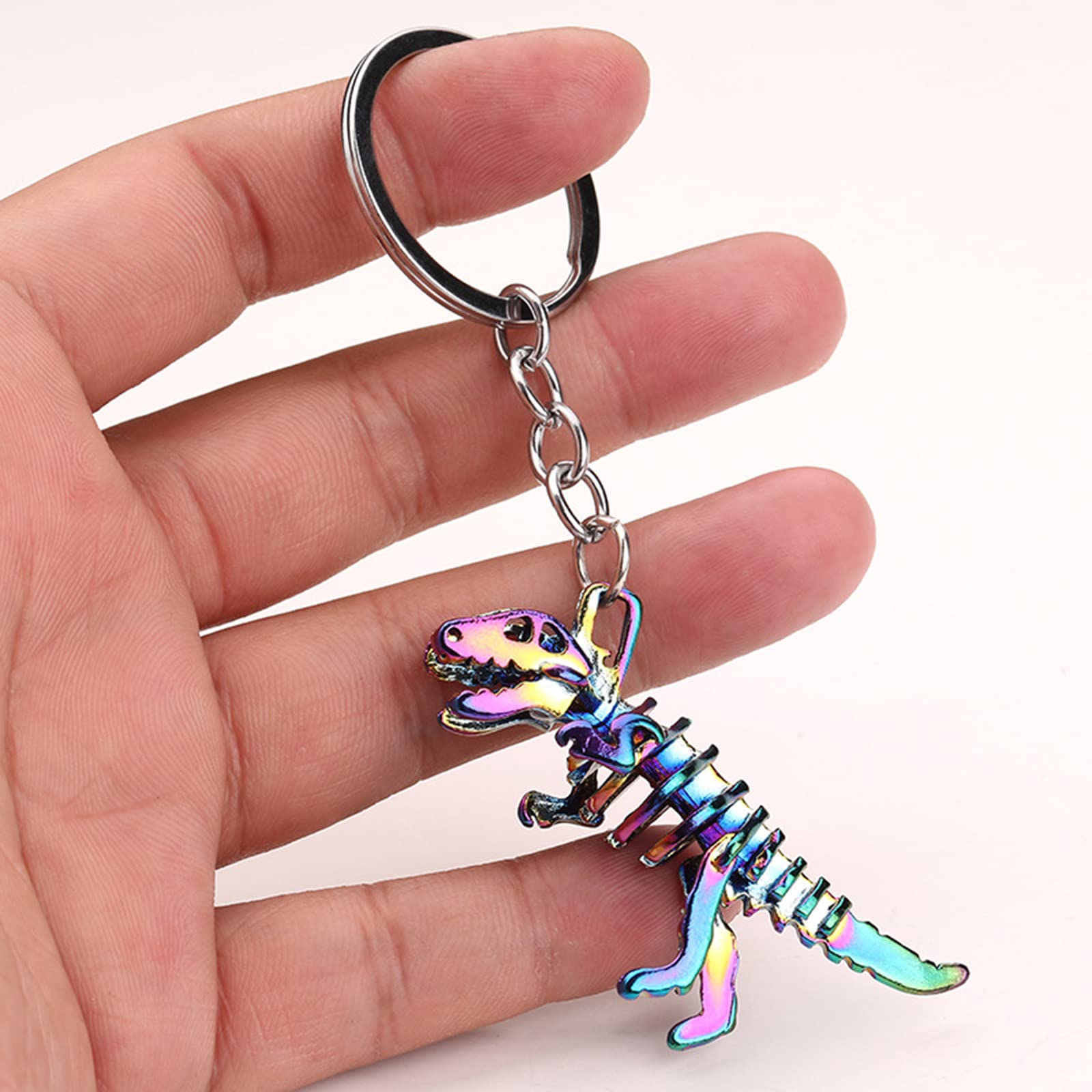 Unique Metal Dinosaur Skull Keychain - Cool Gifts for Men, Boyfriend & Husband - Valentine's Day Present - Perfect for Key Organization, Car Keys & Backpack Accessories