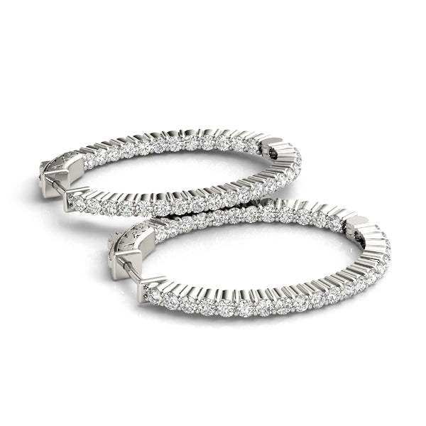 1 Inch 2 Prong Oval Hoop Earrings - Sterling Silver or Gold Plated (1/2 Pair) - Perfect for Everyday Wear, Parties & Special Occasions