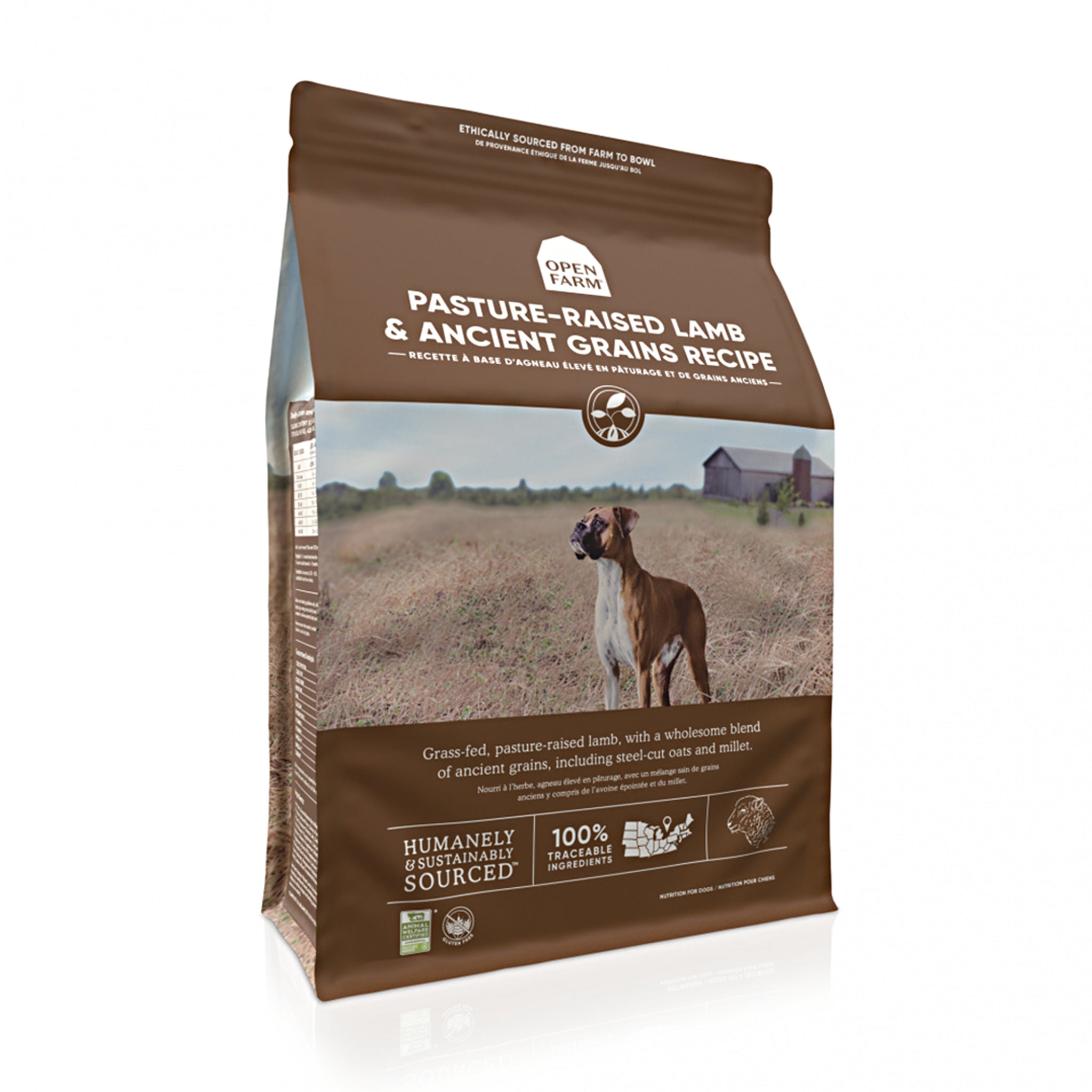Open Farm Lamb & Ancient Grains Dry Dog Food - High Protein, Grain-Inclusive Recipe for Adult Dogs - Perfect for Sensitive Stomachs & Active Lifestyles