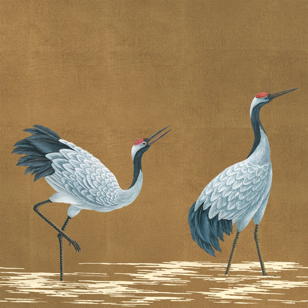 Peel and Stick Wall Mural with Crane Design - Self-Adhesive Removable Wallpaper for Bedroom, Nursery, or Living Room Decor