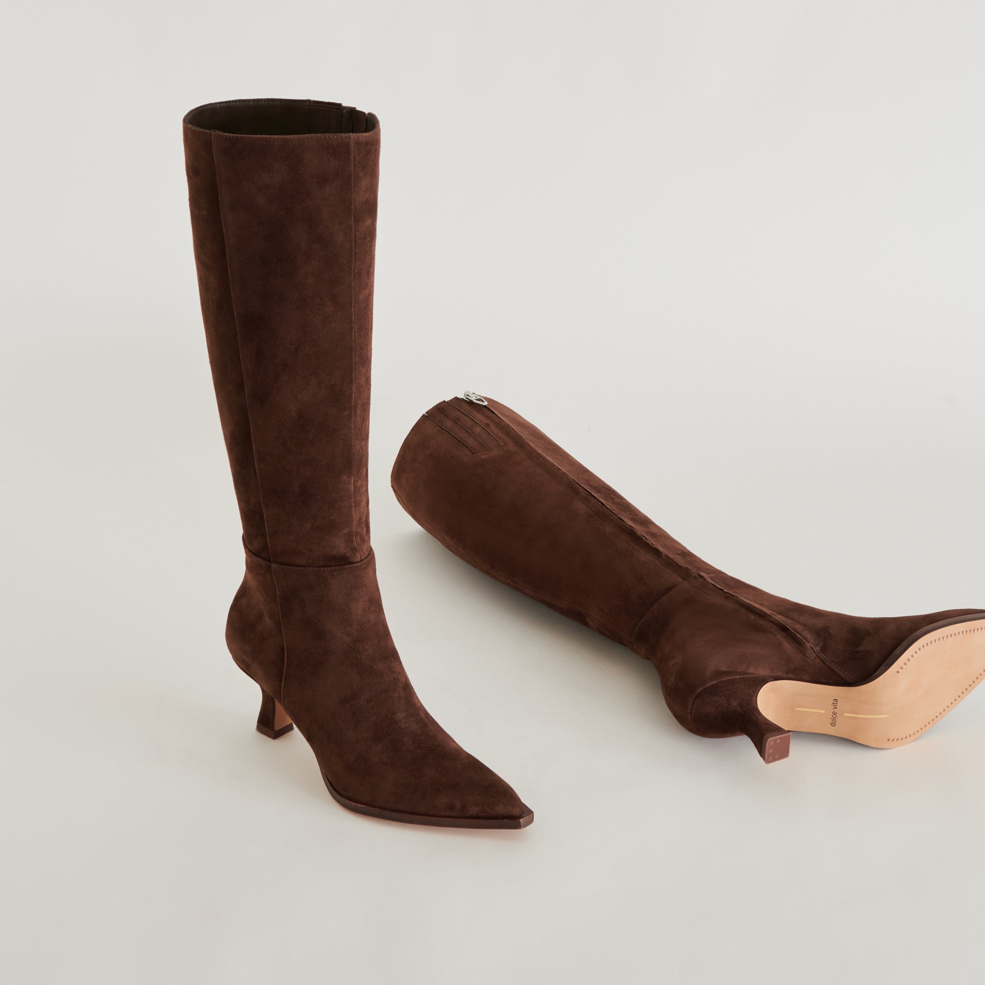 AUGGIE Wide Calf Boots for Women - DK Brown Suede - Comfortable & Stylish Winter Boots for Cold Weather & Outdoor Activities