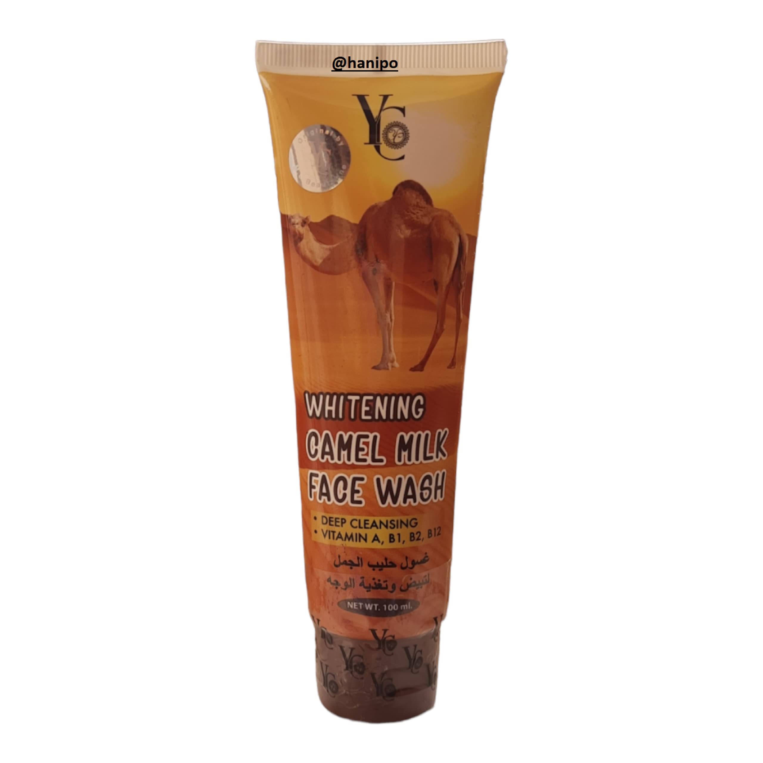 HANI PO™ YC Whitening Camel Milk Face Wash - 100ml Facial Cleanser for Glowing & Moisturized Skin | Natural Moisturizing & Cleansing Cream for Women & Men | Perfect for Daily Skincare Routine & Travel