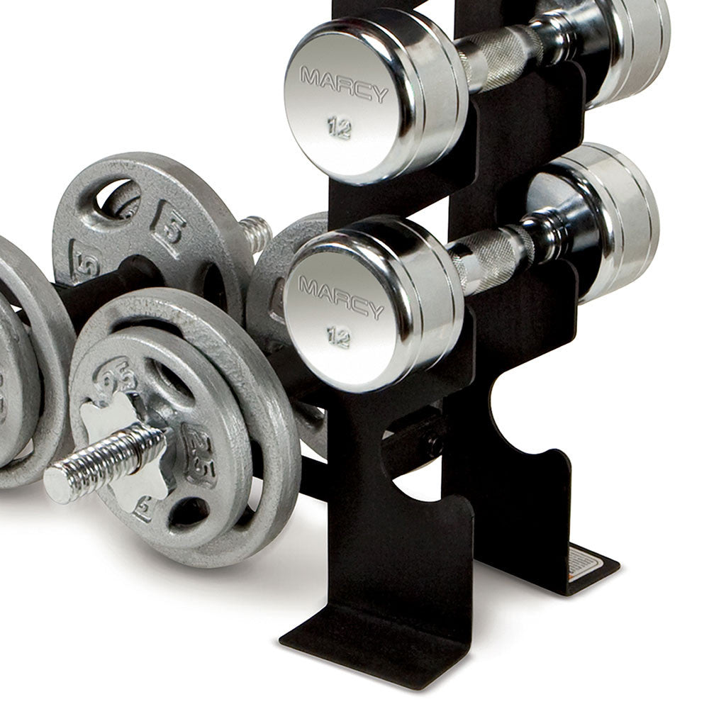 Marcy DBR 56 Compact Dumbbell Rack - Space-Saving Home Gym Equipment for Strength Training & Weight Lifting - Perfect for Small Spaces, Basements & Home Workouts