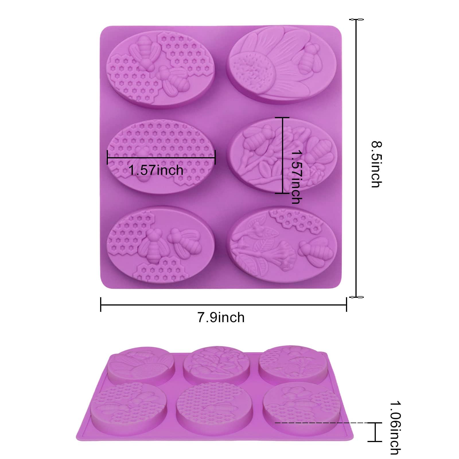 Premium Silicone Honeycomb Soap Molds (3-Pack) - Ideal for Handmade Soap, Lotion Bars & Wax Melts - Perfect for DIY Bee-Themed Crafts, Bath & Body Products, Candle Making & Home Decor Gifts