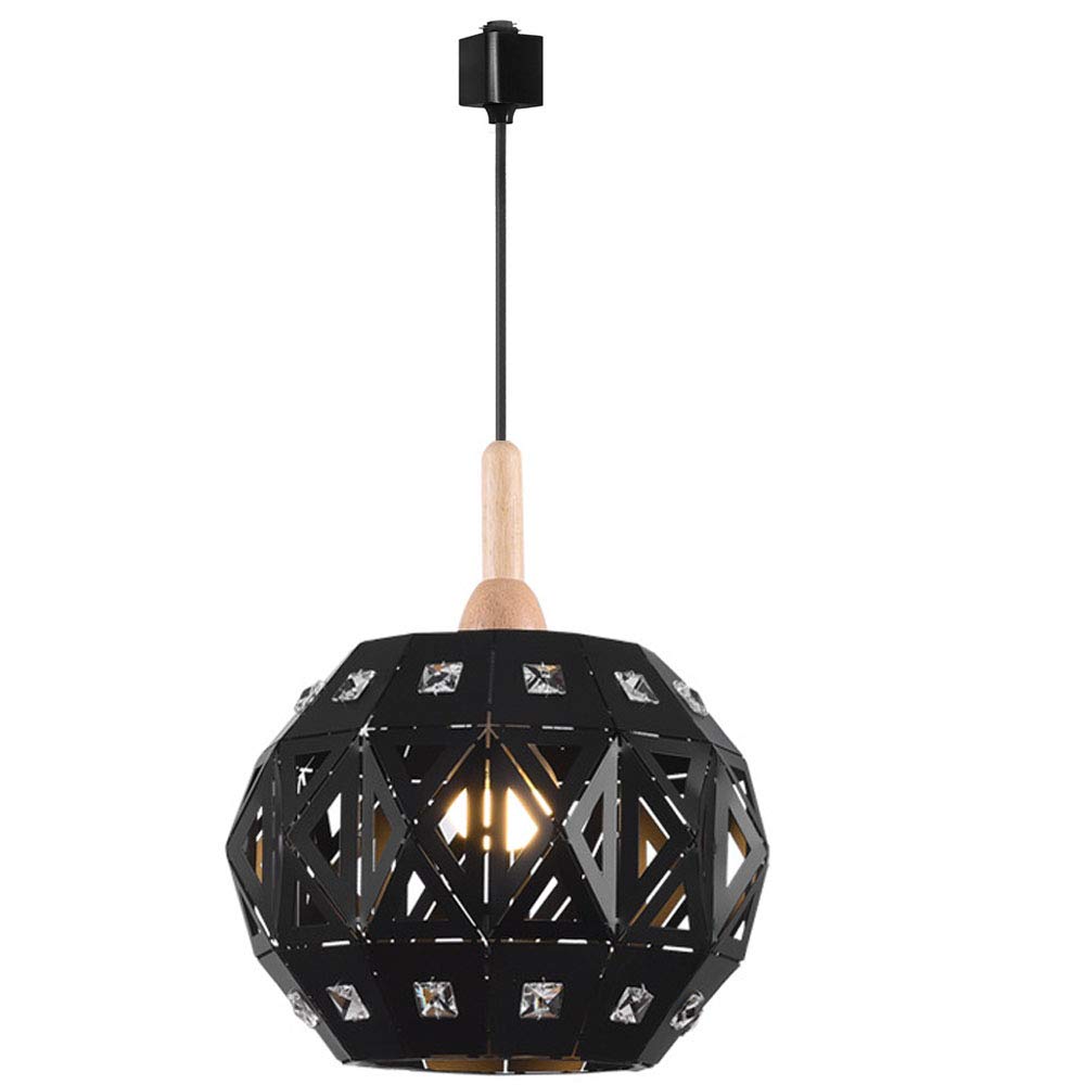 Kiven 1-Light Black Geometric H-Track Pendant Light - Modern Industrial Ceiling Fixture for Dining Room, Kitchen Island & Living Room Lighting