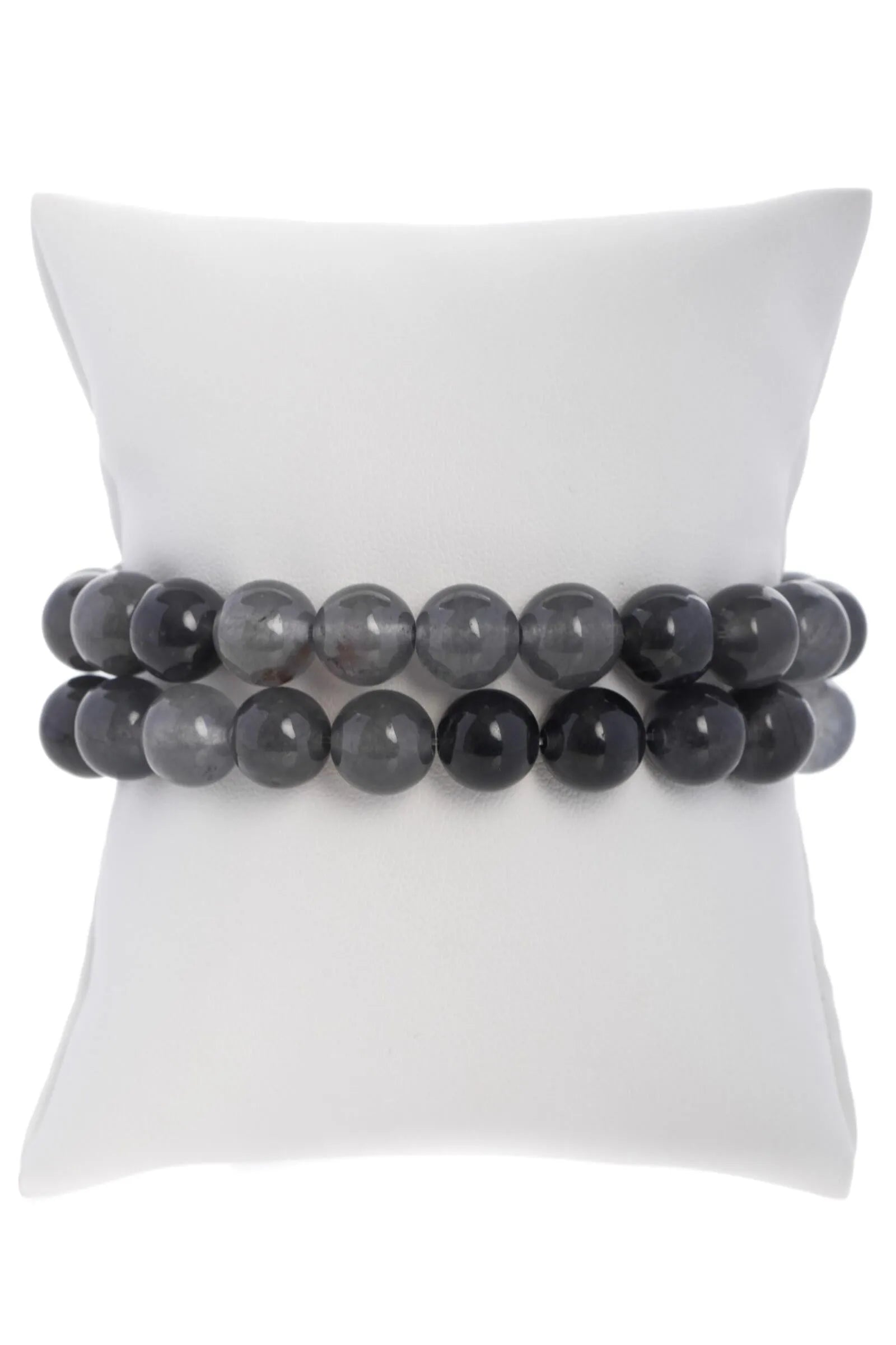 Pearl Stone Stretch Bracelet Set for Women - Natural Gemstone Beaded Elastic Bracelets - Boho Chic Jewelry for Everyday Wear, Yoga & Meditation