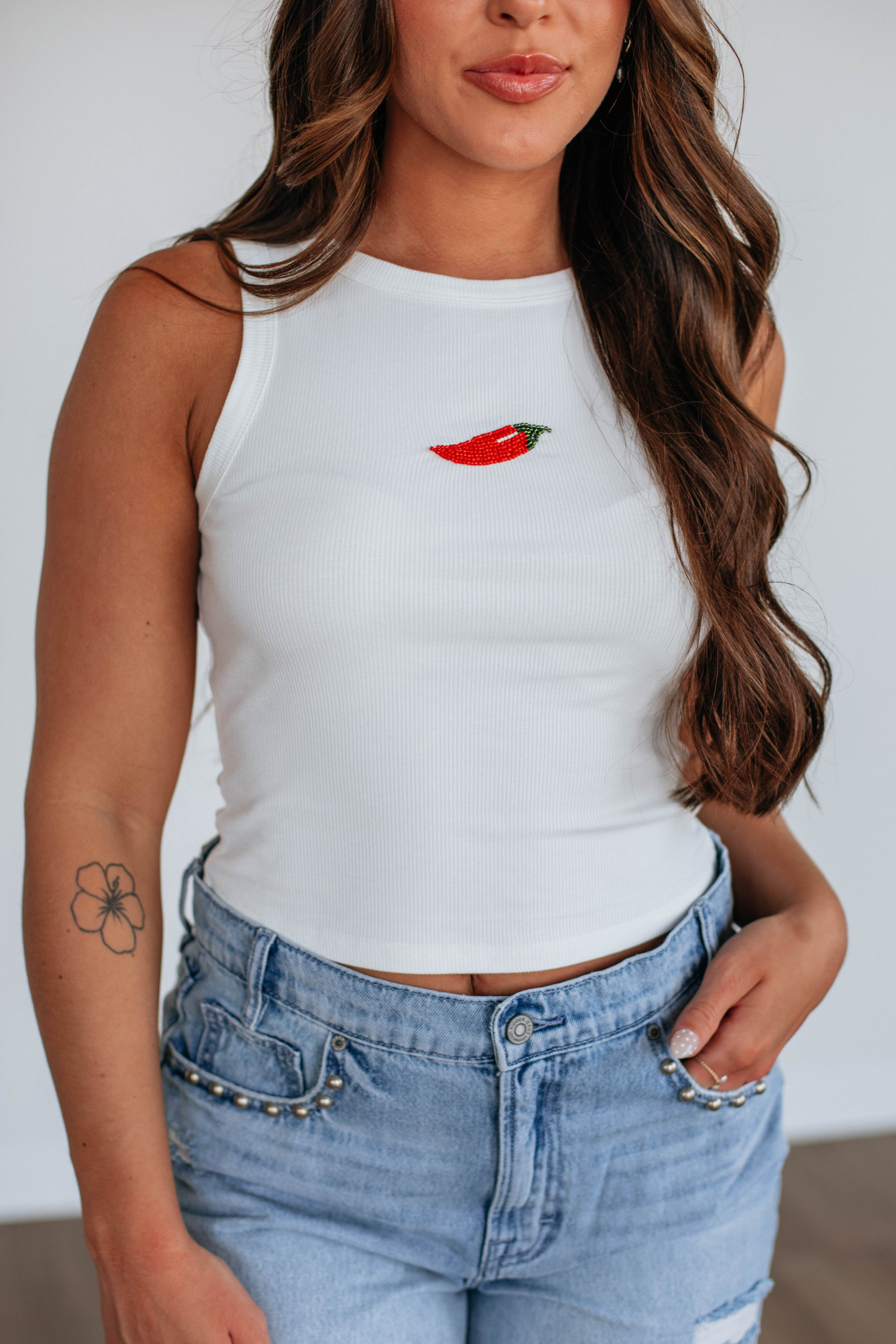 Feeling Spicy Tank Top - Women's Sexy Sleeveless Crop Top for Summer, Gym & Night Out | Trendy Casual & Party Wear