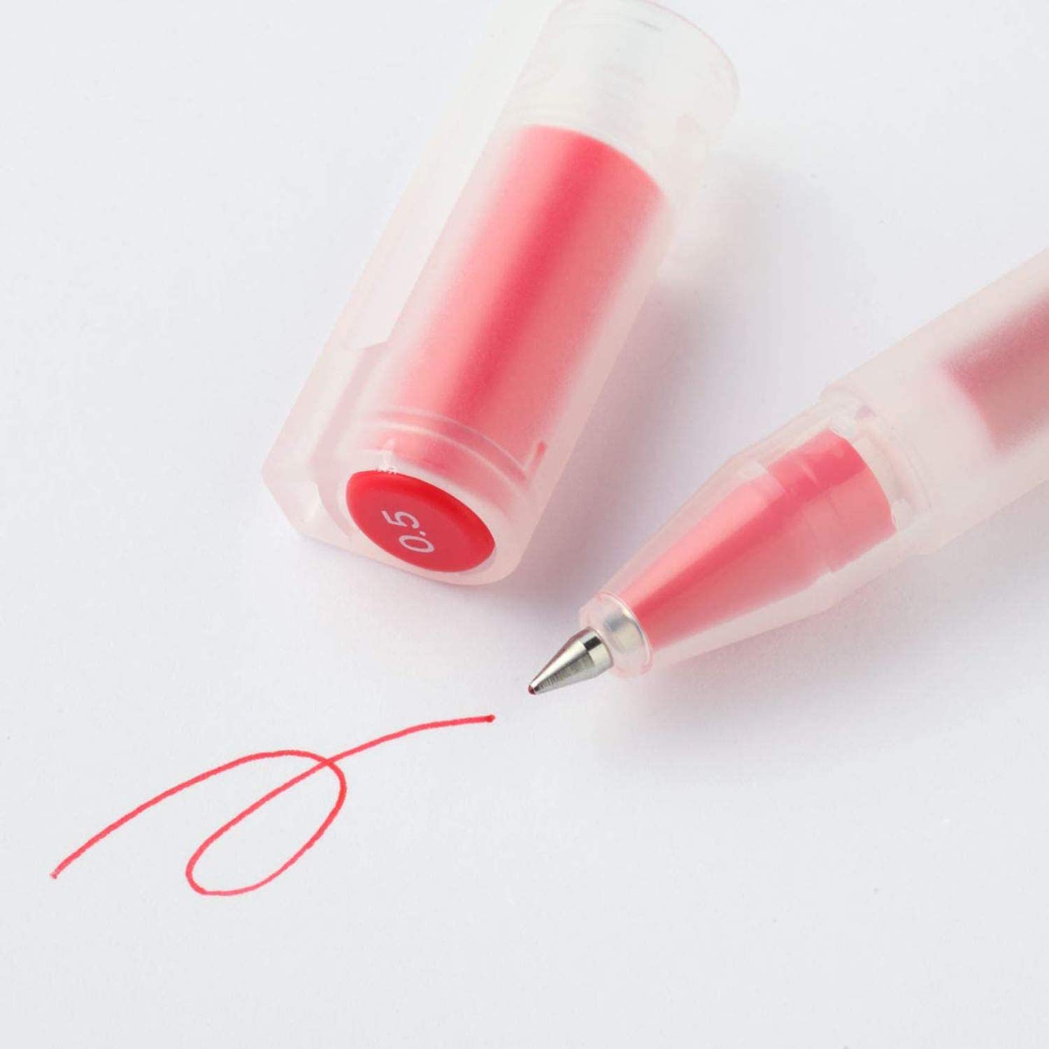 MUJI 0.5mm Gel Ink Ballpoint Pens - 9 Pack (5 Black, 2 Blue, 2 Red) - Smooth Writing for Office, School & Note Taking